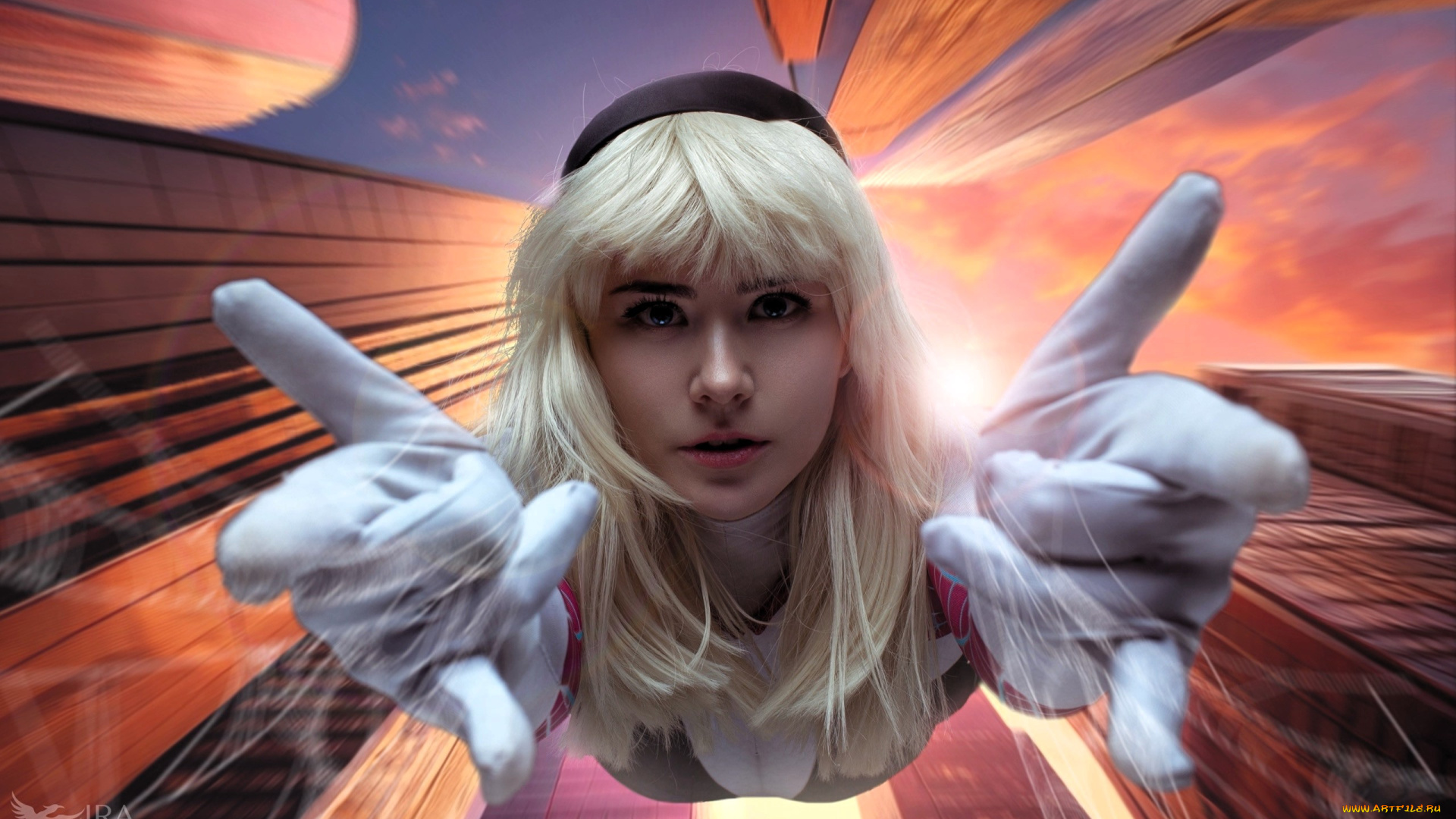 девушки, ира, сокол, образ, косплей, наряд, костюм, паутина, город, дома