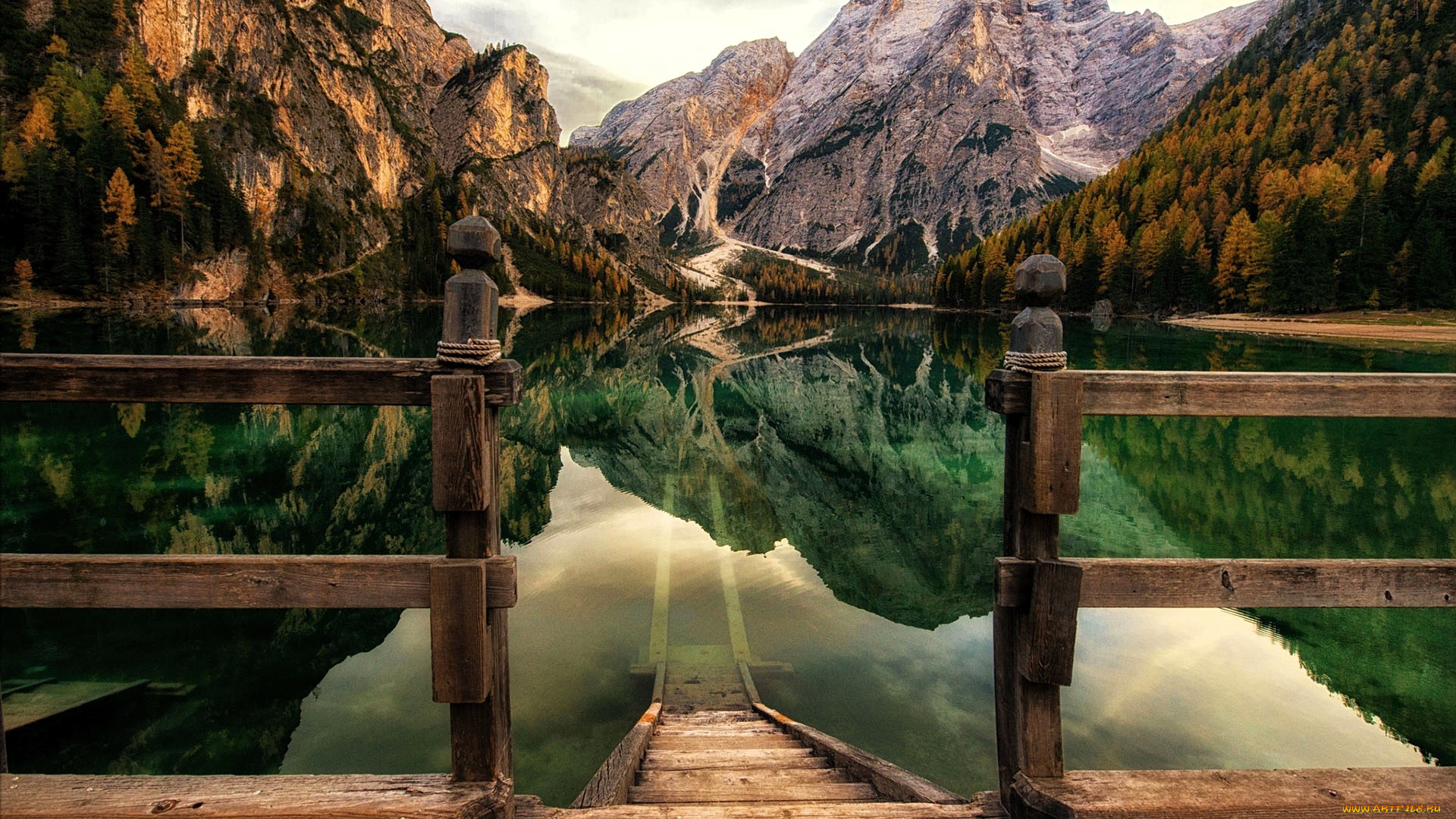 природа, реки, озера, горы, лес, осень, озеро, сходни