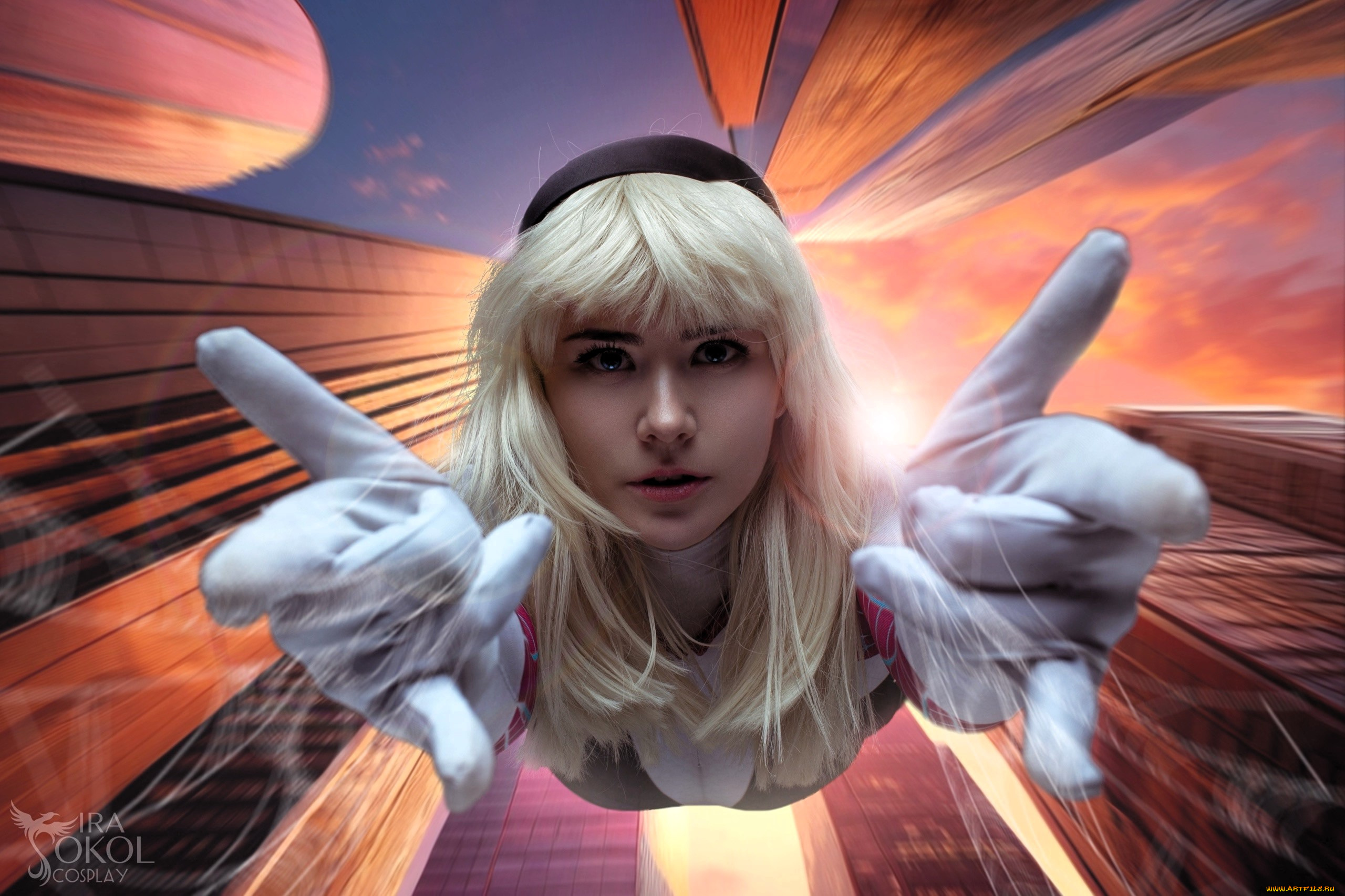 девушки, ира, сокол, образ, косплей, наряд, костюм, паутина, город, дома