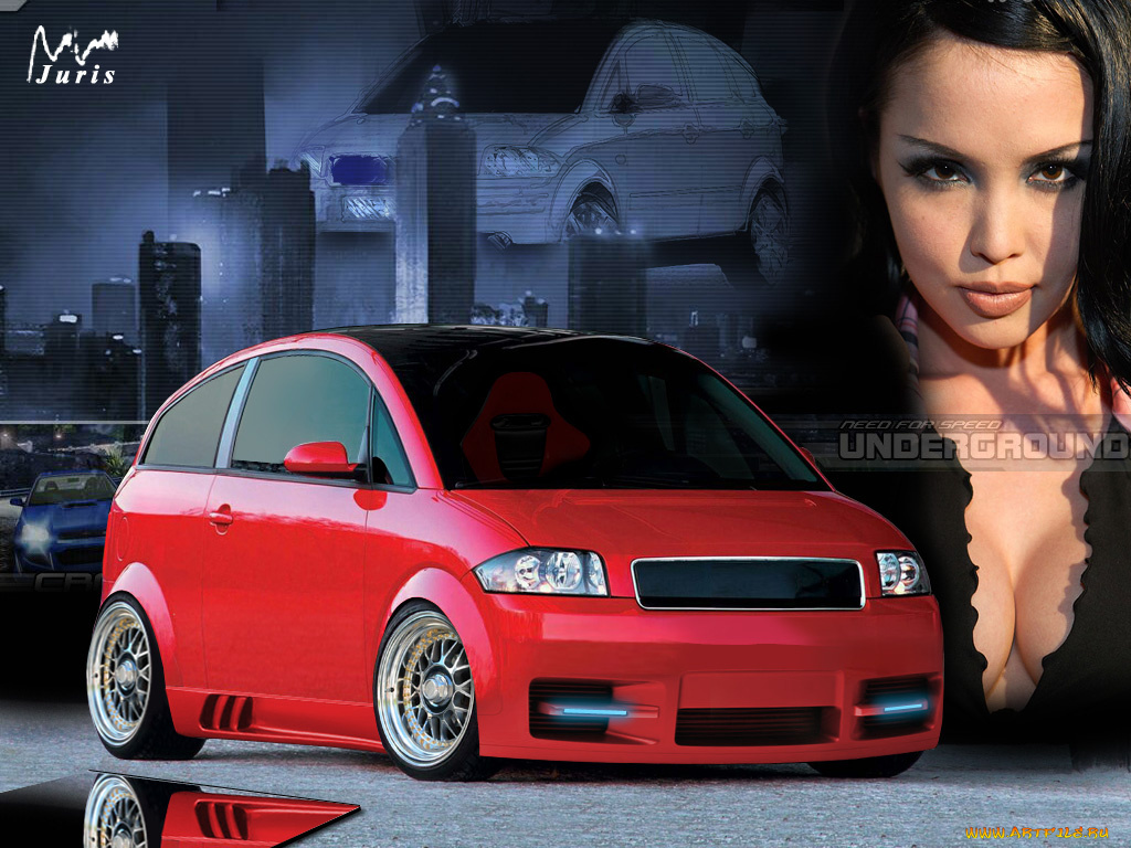 ауди, а2, тюнинг, автомобили, авто, девушками