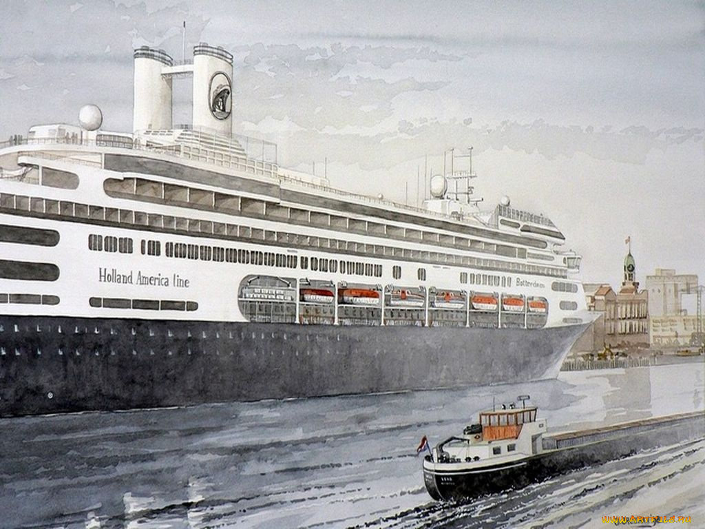 корабли, рисованные