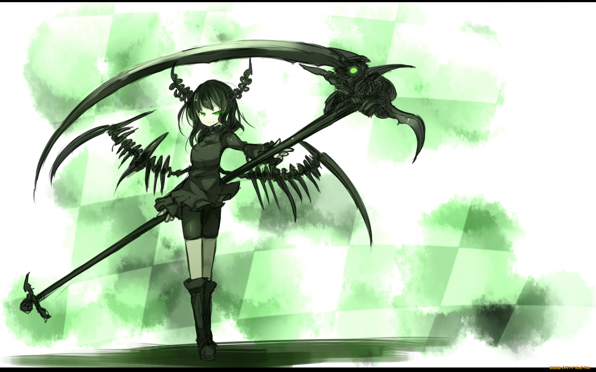 аниме, black, rock, shooter