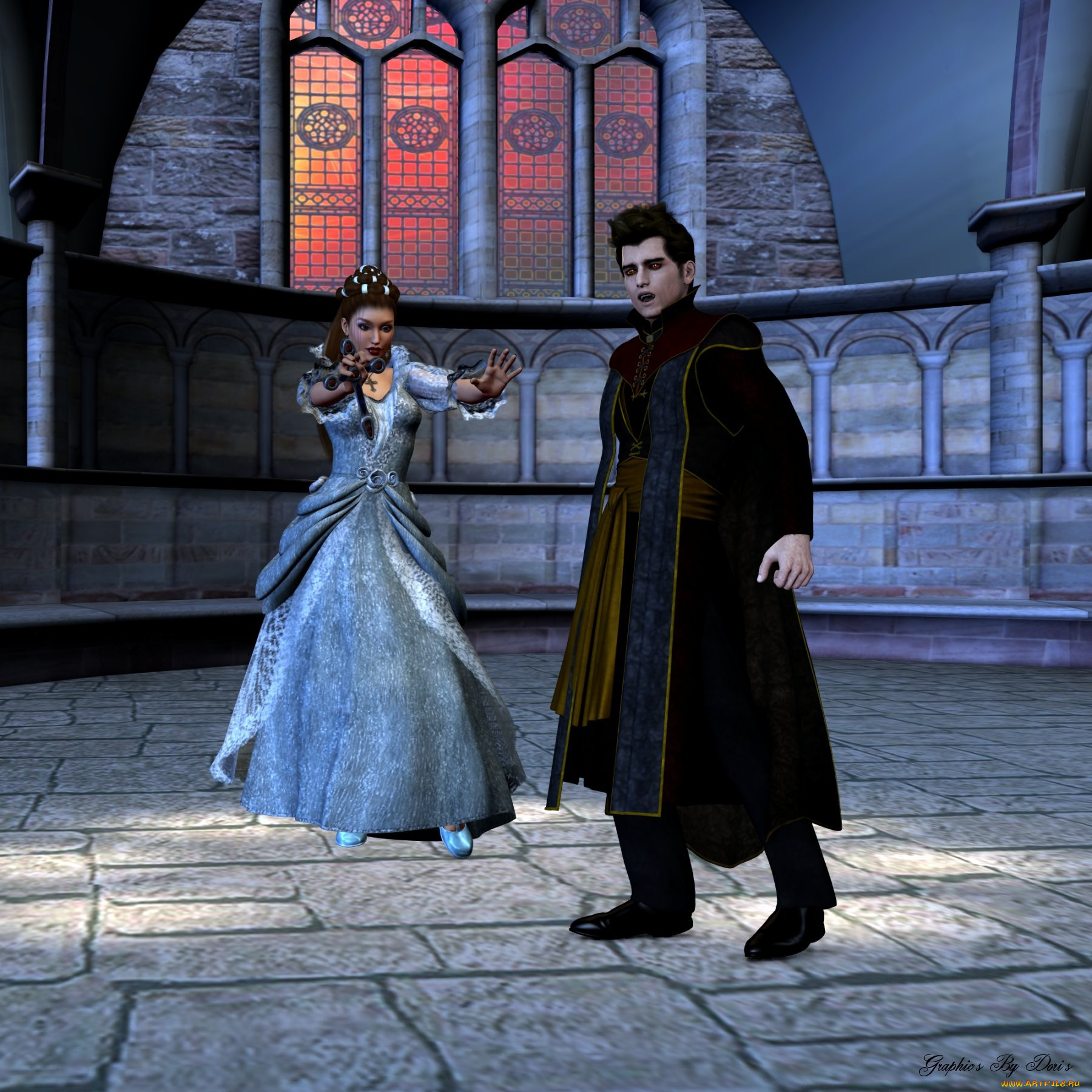 3д, графика, people, люди, женщина, мужчина, зал, окно