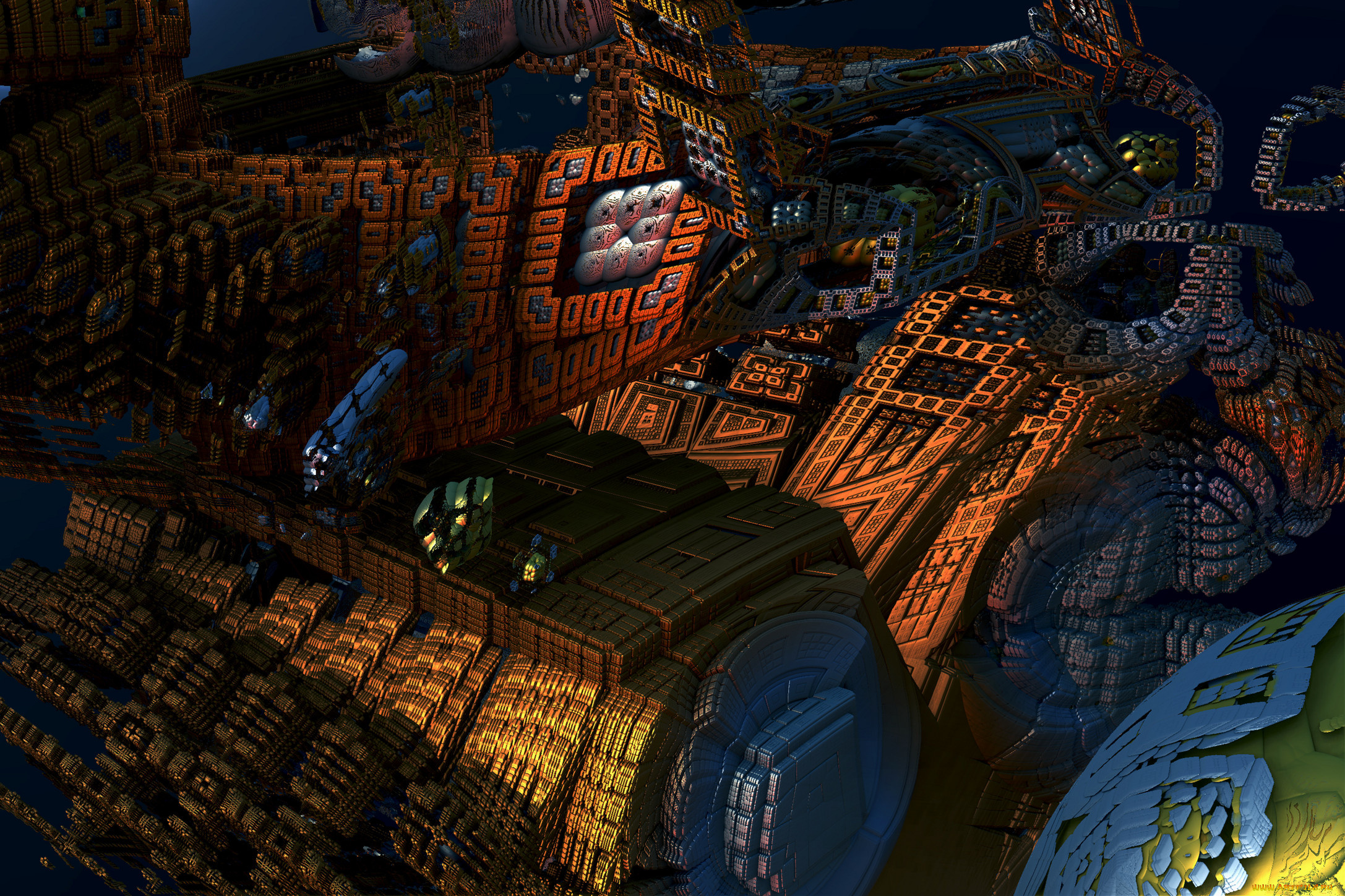 3д, графика, fractal, фракталы, тёмный, абстракция