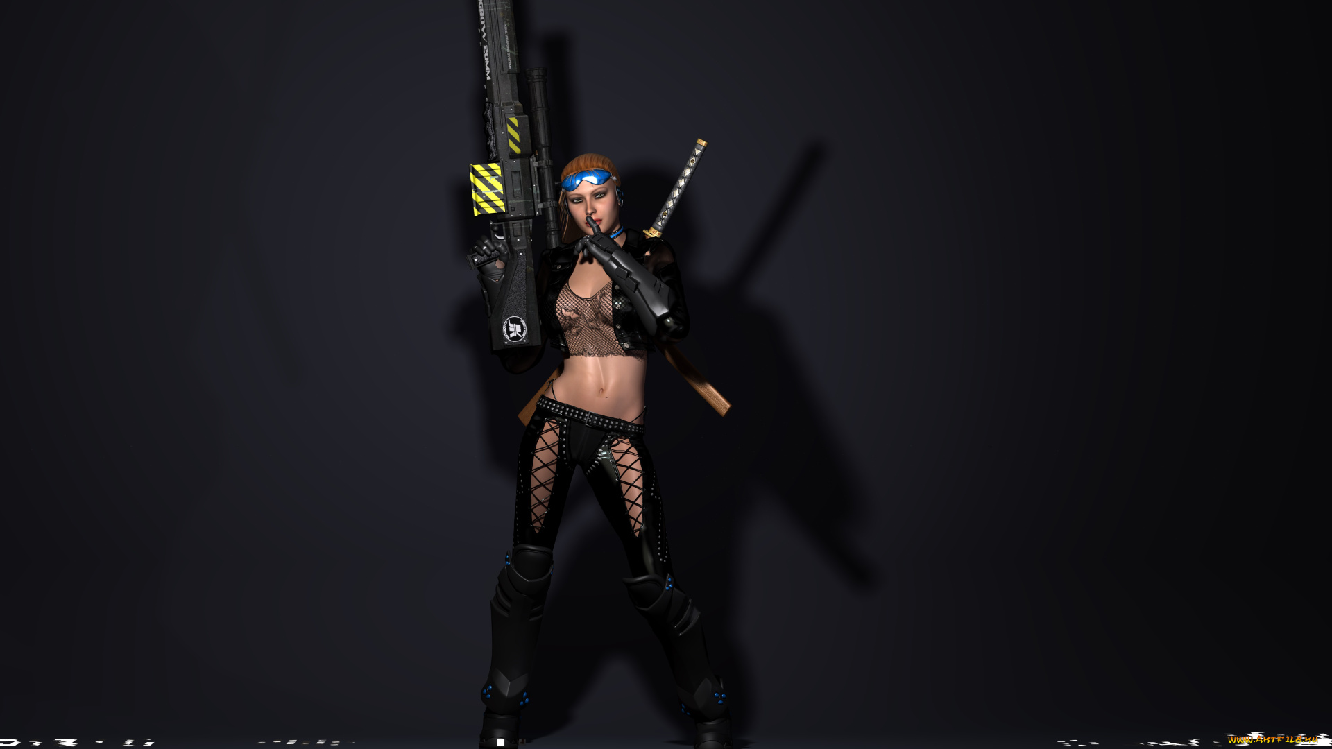 3д, графика, fantasy, фантазия, девушка, оружие, меч