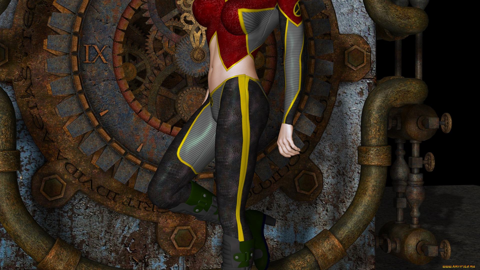 3д, графика, fantasy, фантазия, lordsnot, шестерни, сапоги