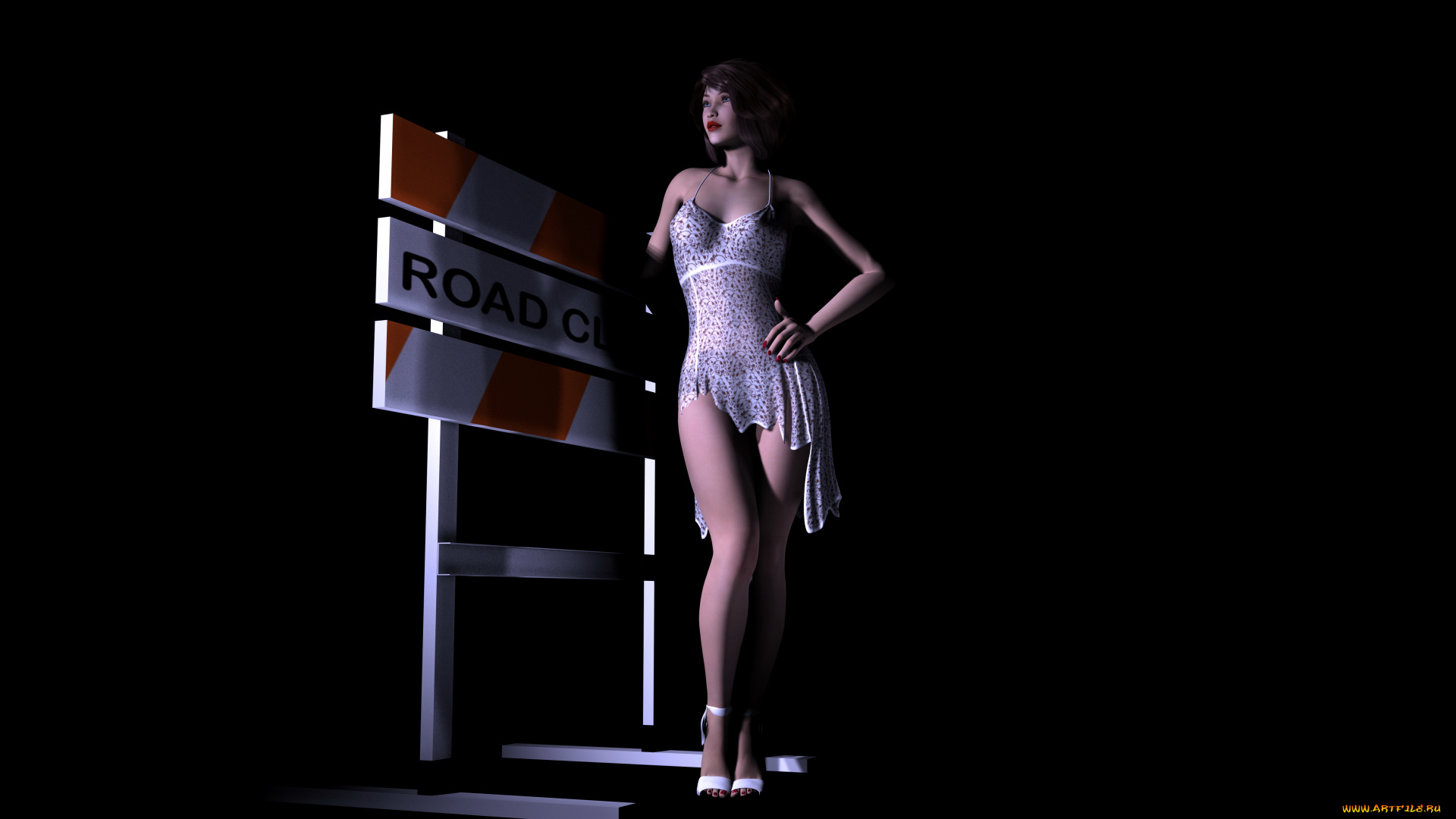 3д, графика, people, люди, девушка, платье