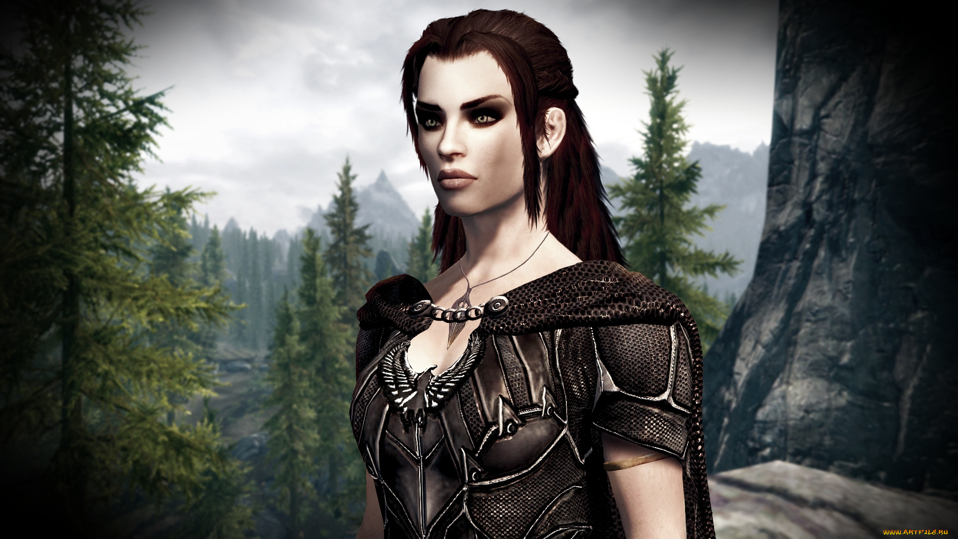 3д, графика, people, люди, девушка, взгляд, лес