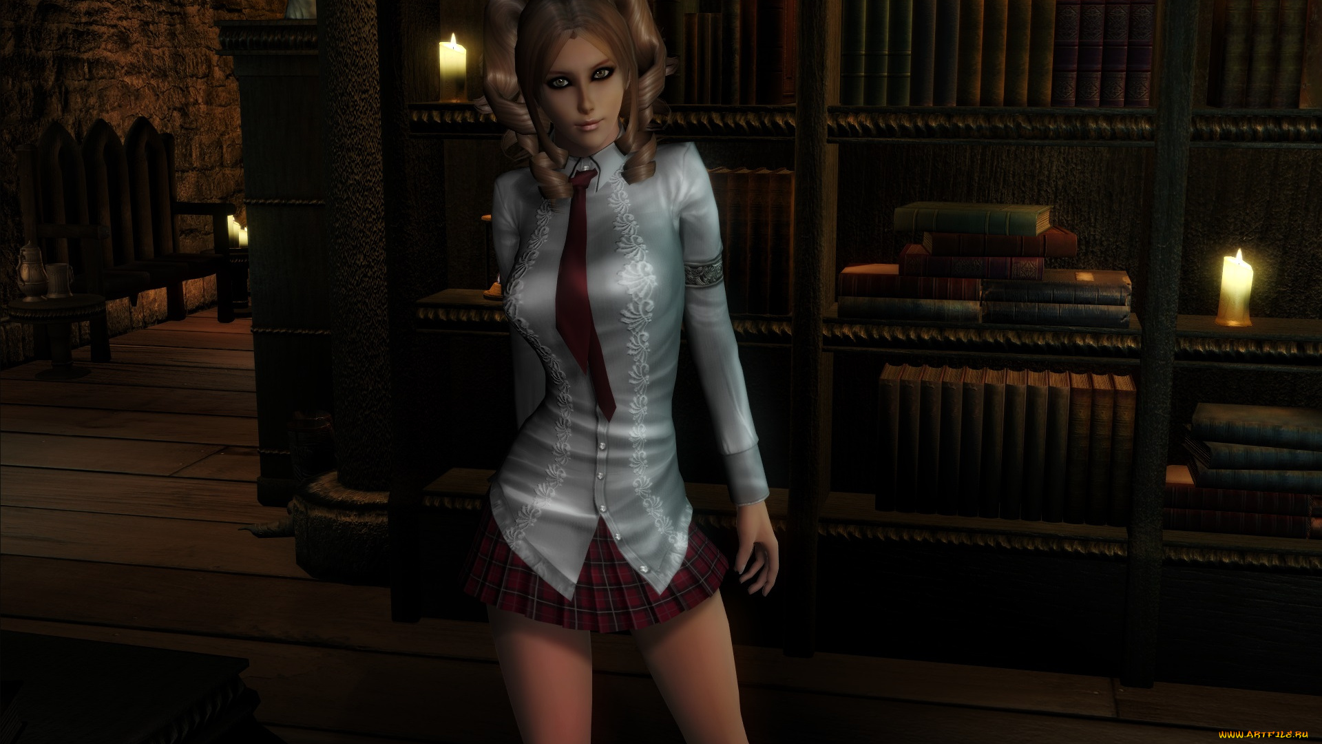 3д, графика, people, люди, свечи, девушка