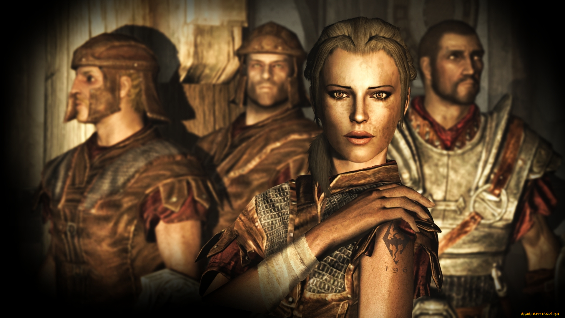 3д, графика, people, люди, воины, девушка, грязь