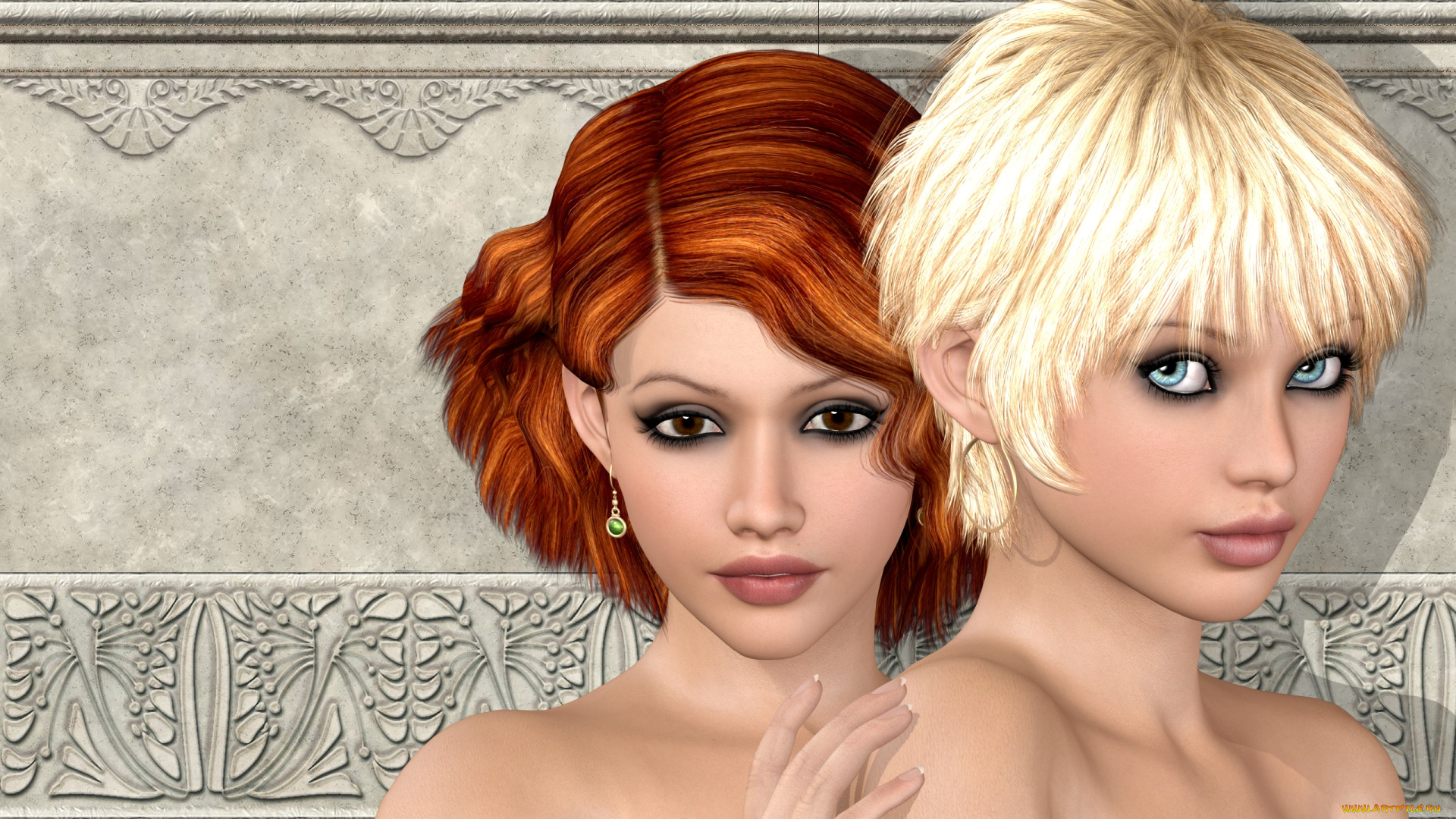 3д, графика, portraits, портрет, глаза, лицо, взгляд, губы