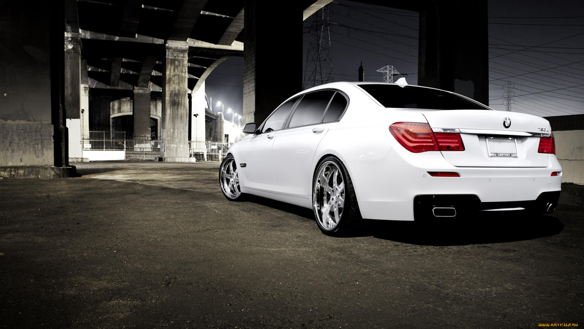 автомобили, bmw, белый, здание, bmw7