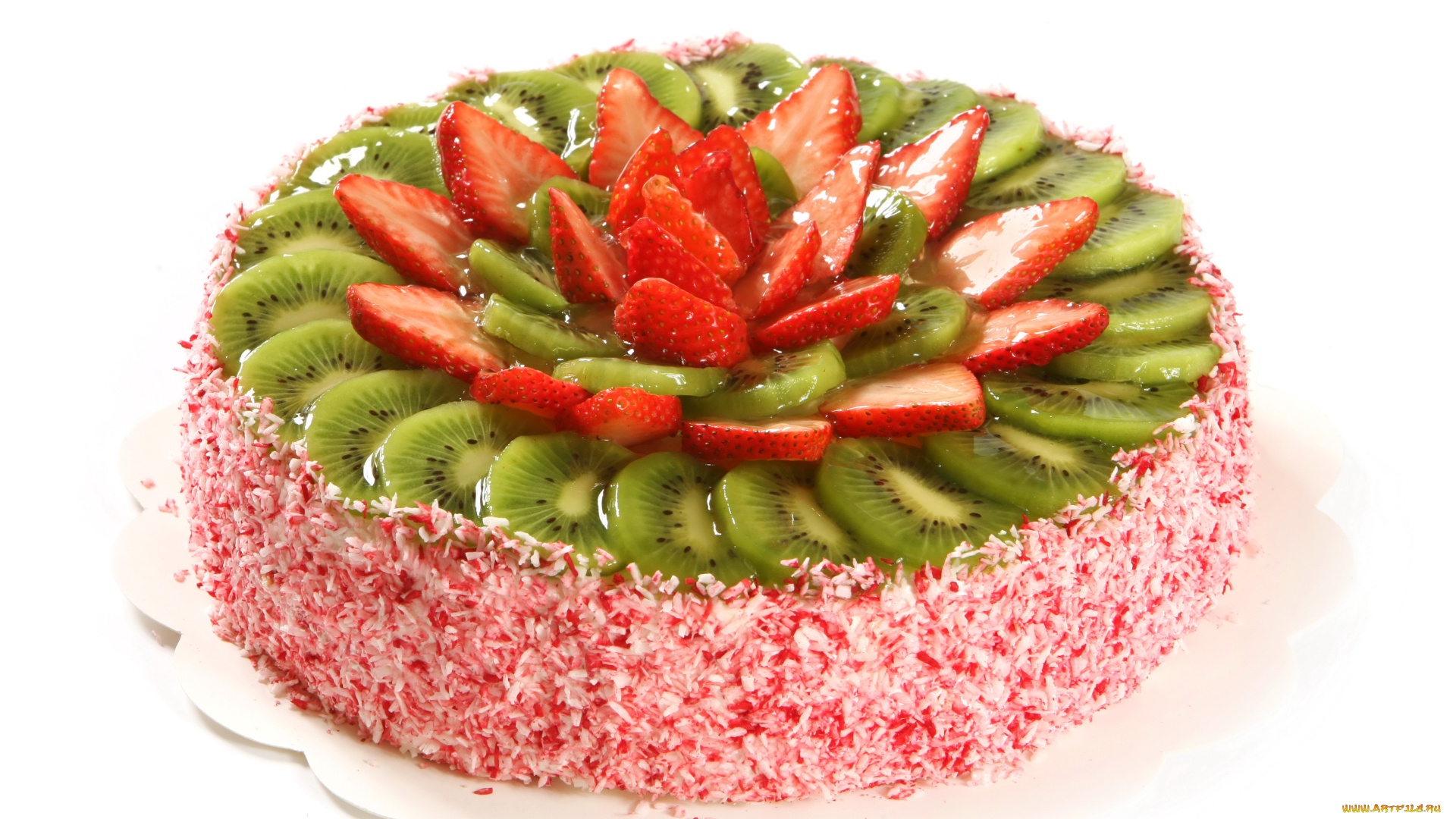 еда, торт, только, желе, клубника, киви