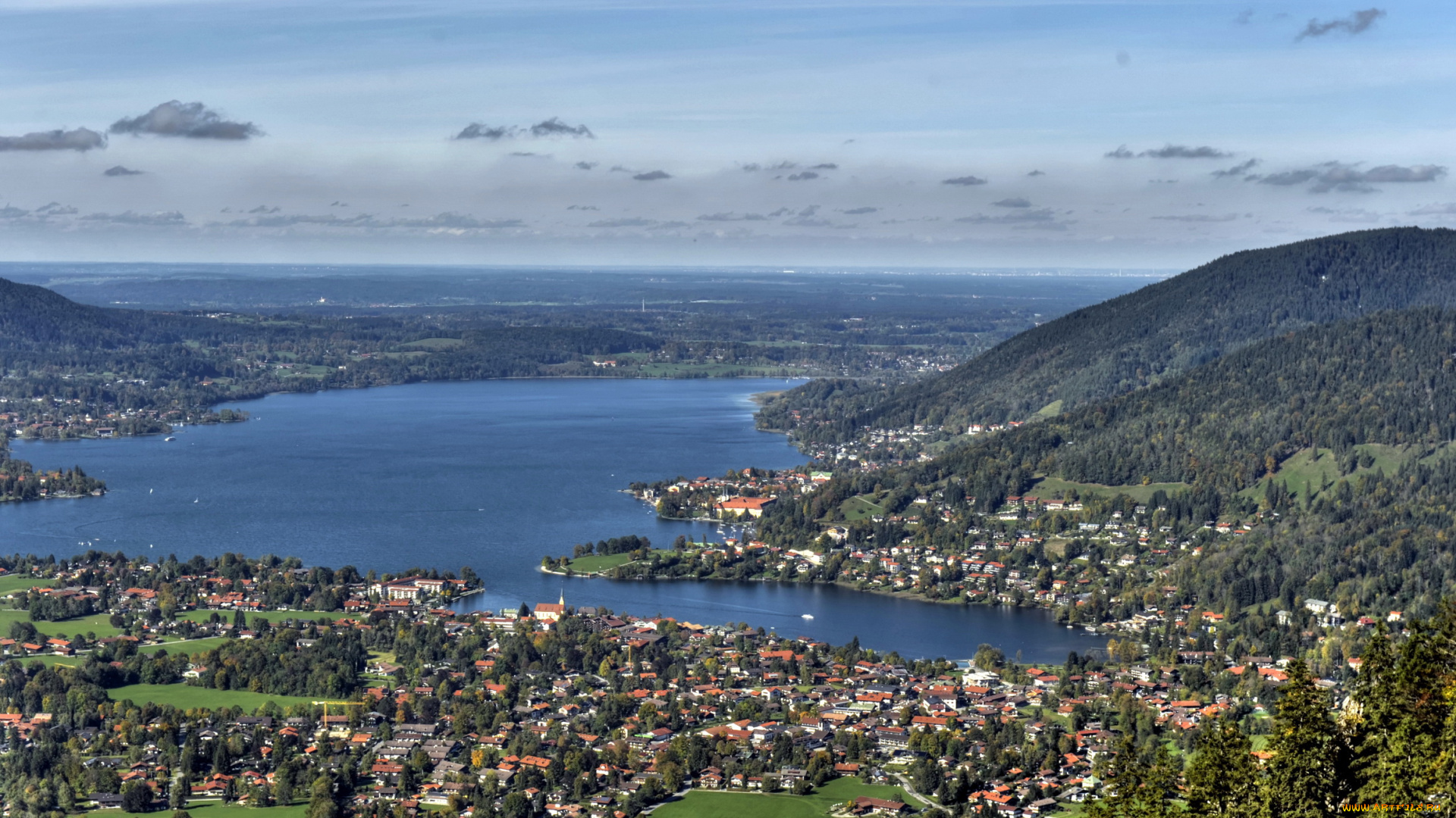 германия, бавария, роттах, эгерн, города, панорамы, панорама, дома, река