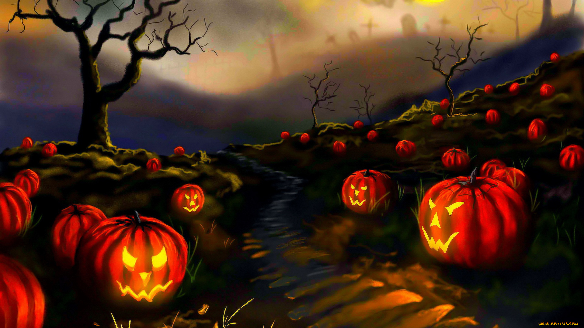 праздничные, хэллоуин, тыквы
