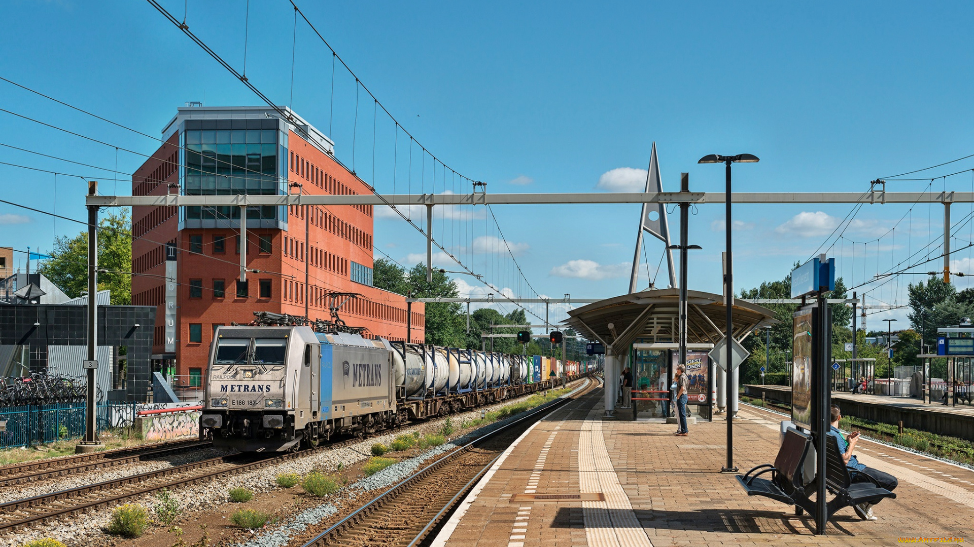 техника, поезда, рельсы, железная, дорога, станция, грузовой, состав, локомотив, цистерны