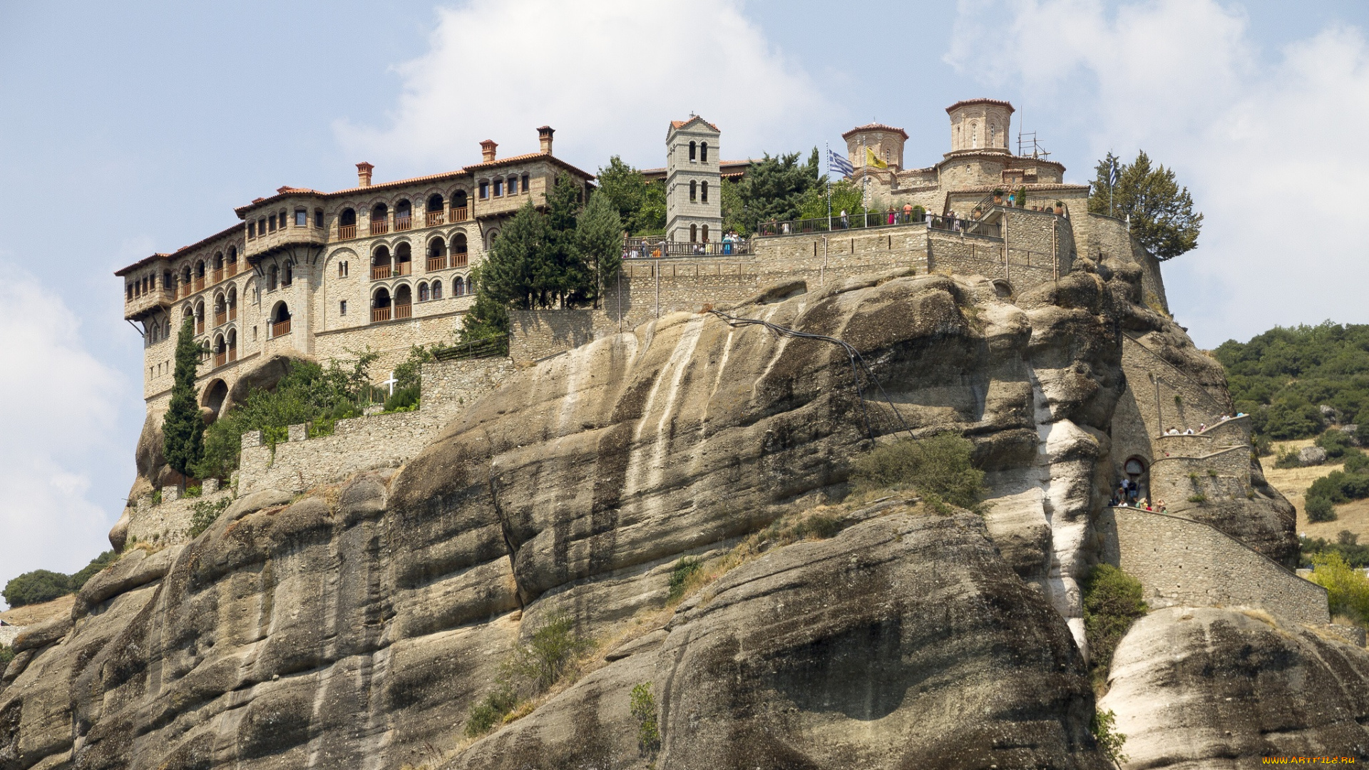the, holy, monastery, of, varlaam, города, православные, церкви, монастыри, монастырь, скала, горы