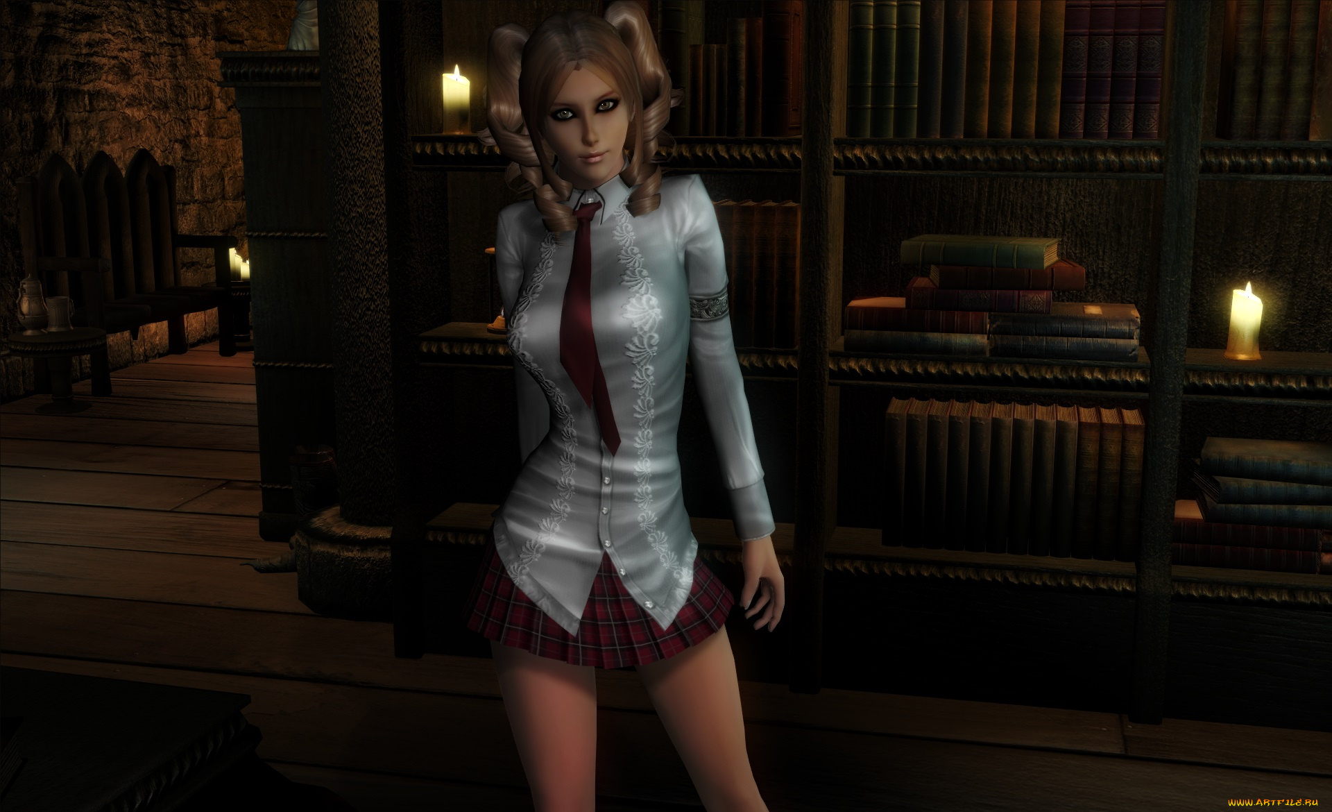 3д, графика, people, люди, свечи, девушка