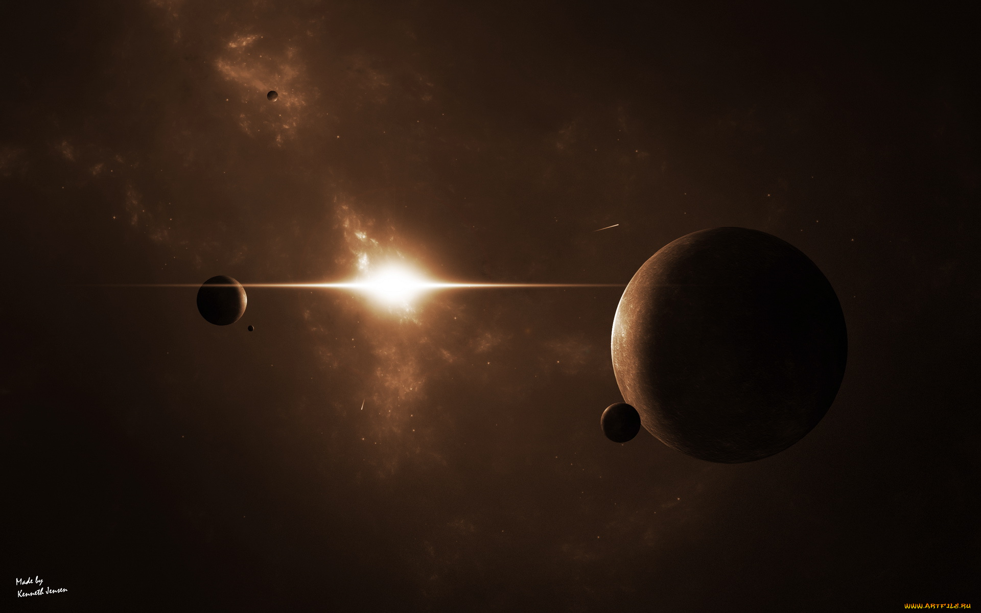 космос, арт, планеты