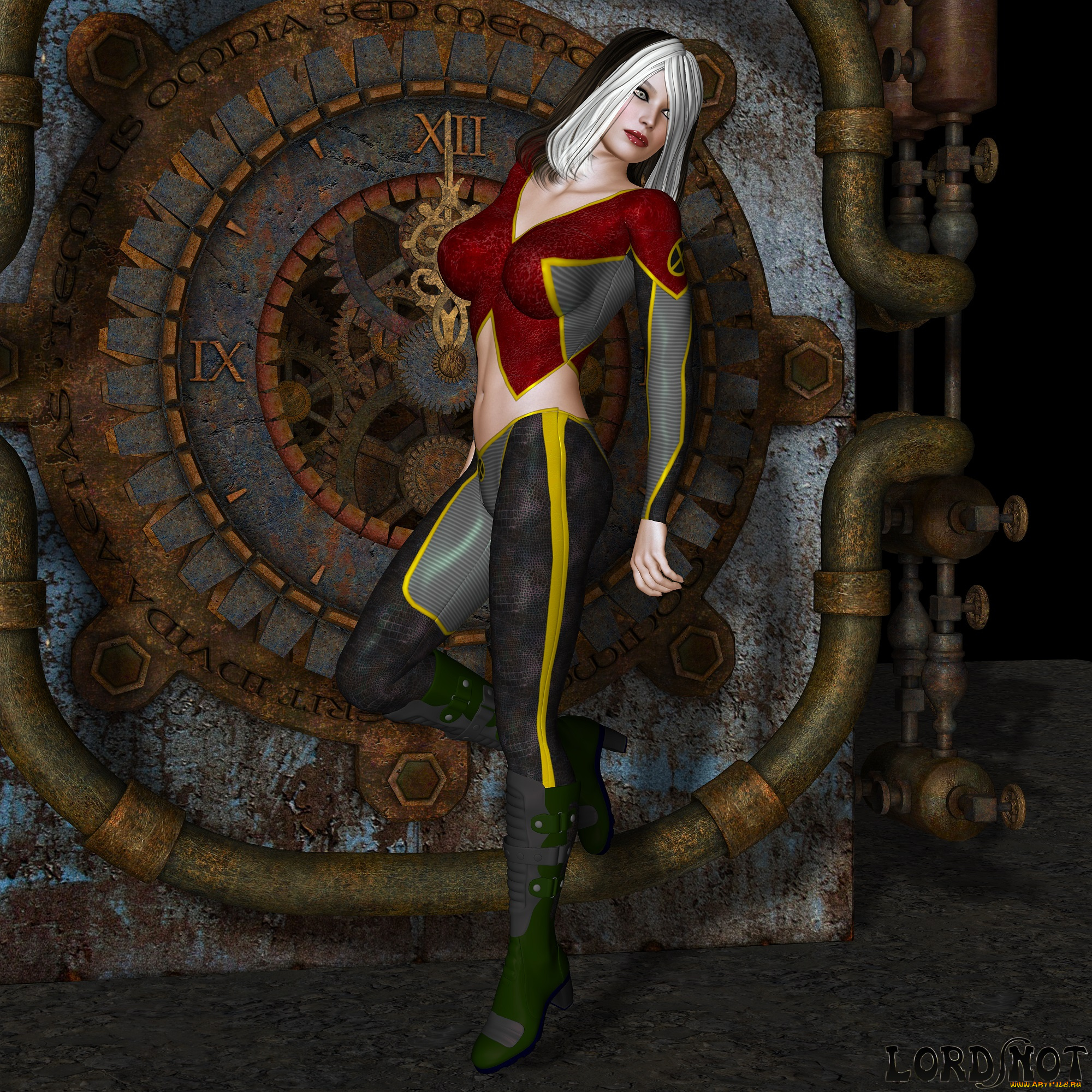 3д, графика, fantasy, фантазия, lordsnot, шестерни, сапоги