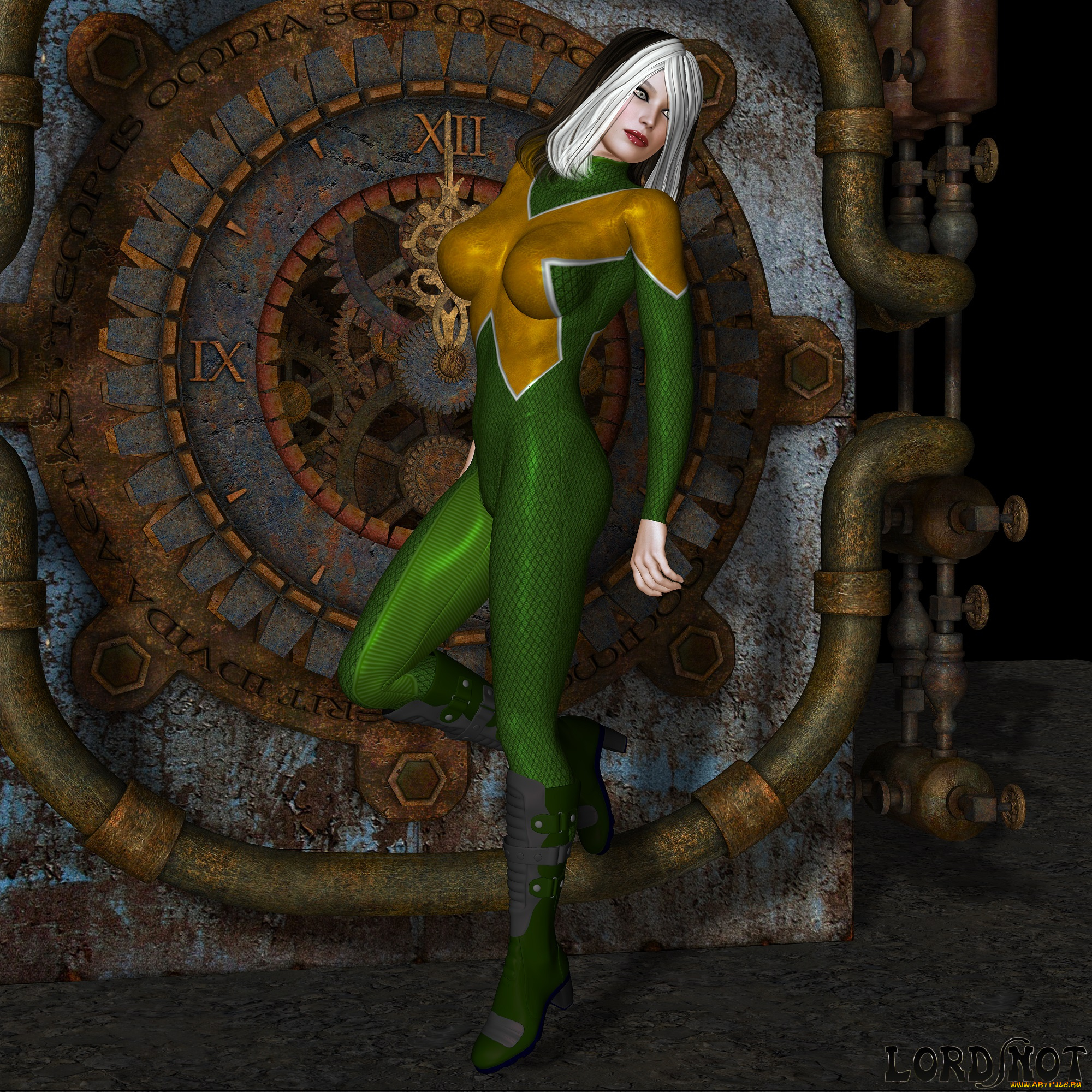 3д, графика, fantasy, фантазия, lordsnot, шестерни, сапоги