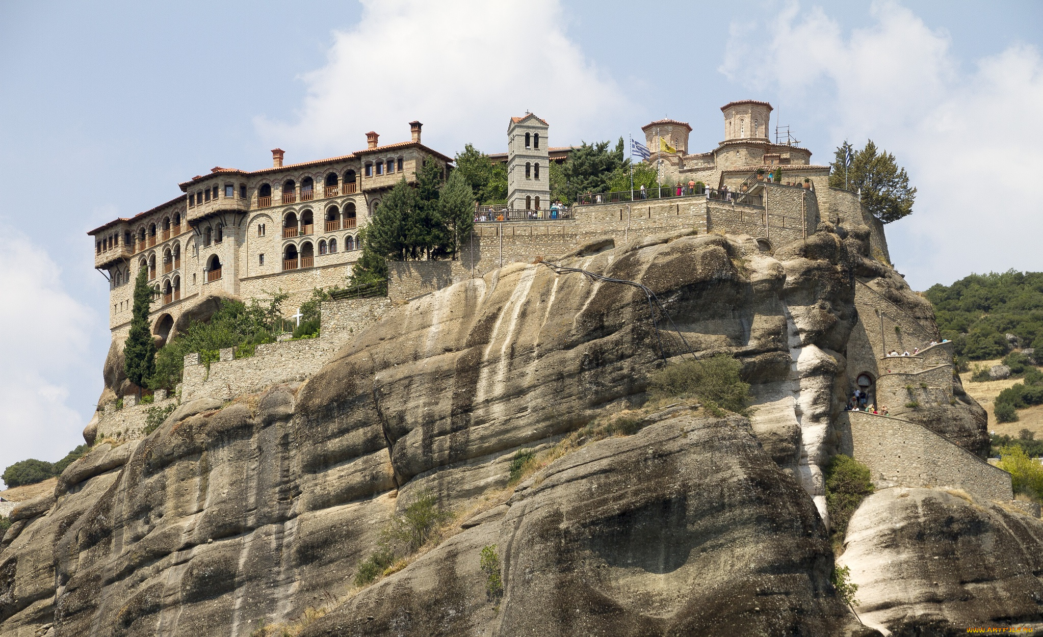 the, holy, monastery, of, varlaam, города, православные, церкви, монастыри, монастырь, скала, горы