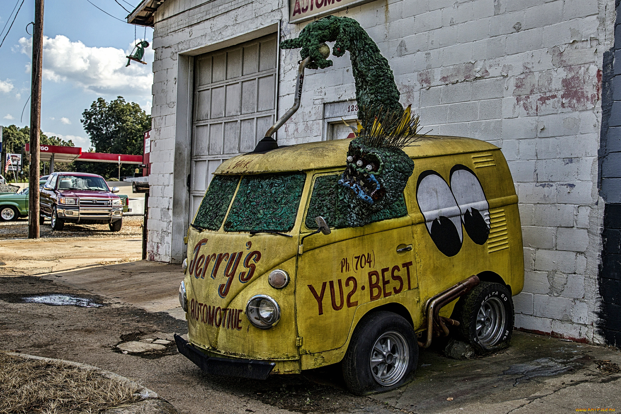 разное, рельефы, статуи, музейные, экспонаты, монстр, авто, фургончик