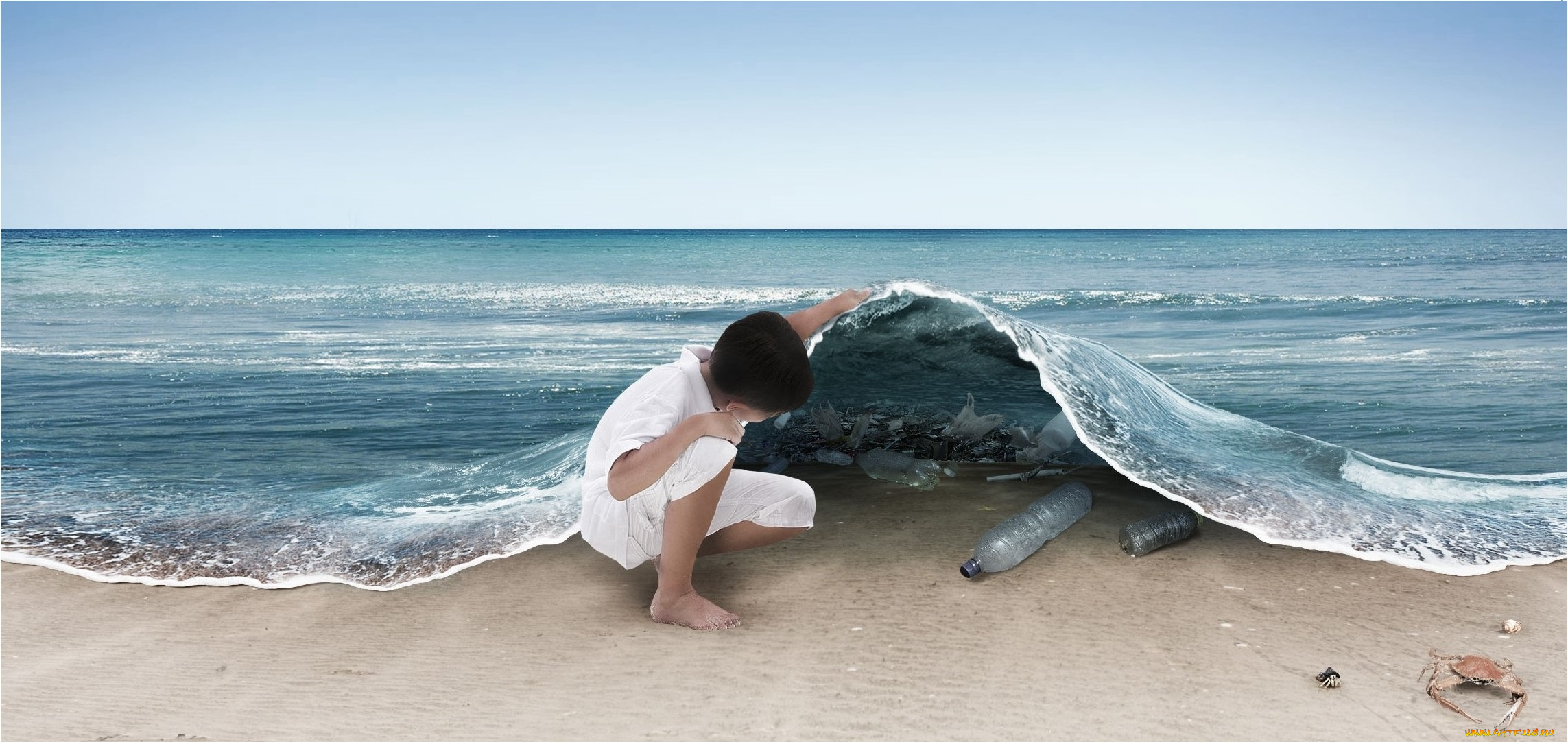 разное, компьютерный, дизайн, море, мальчик