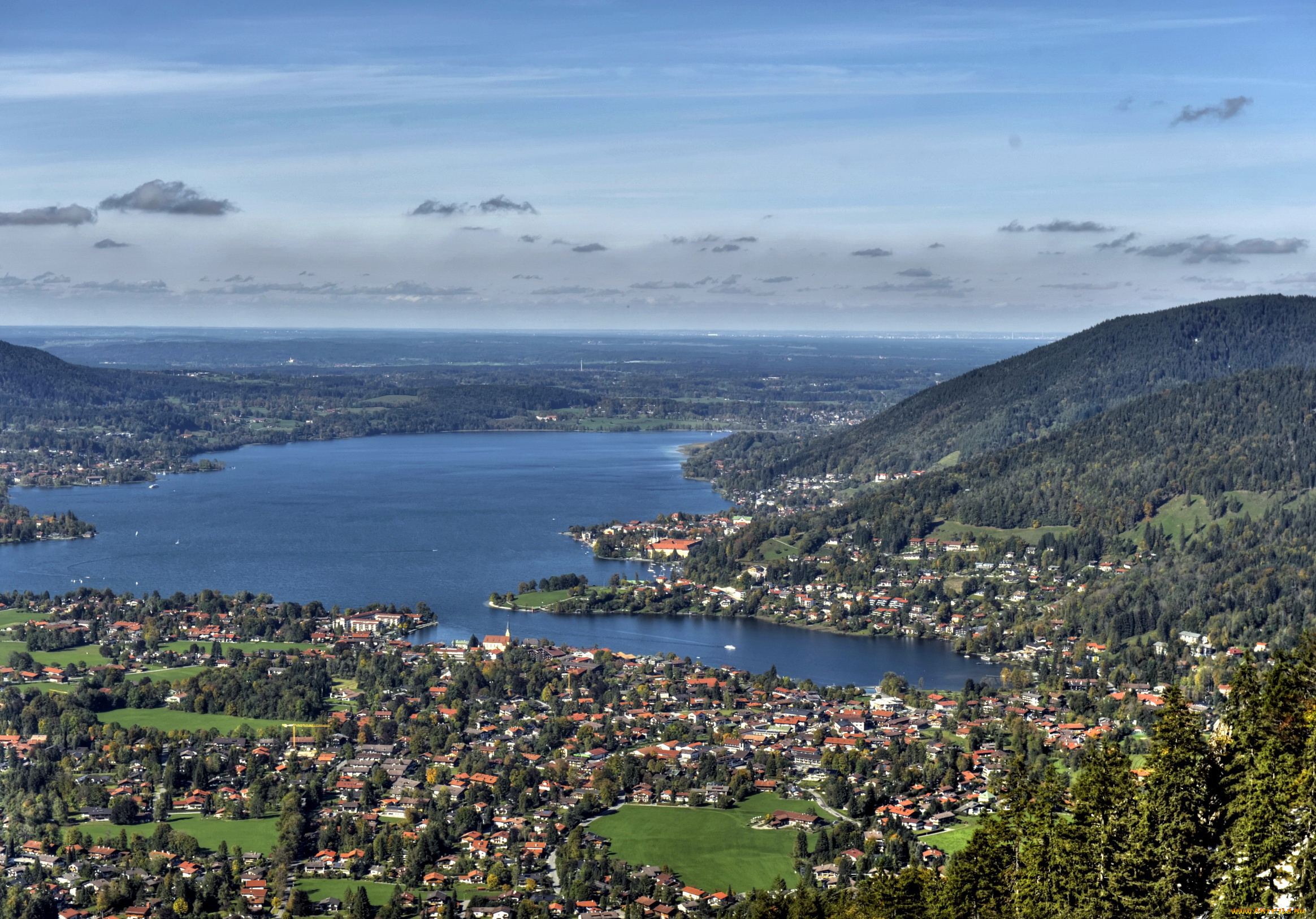 германия, бавария, роттах, эгерн, города, панорамы, панорама, дома, река