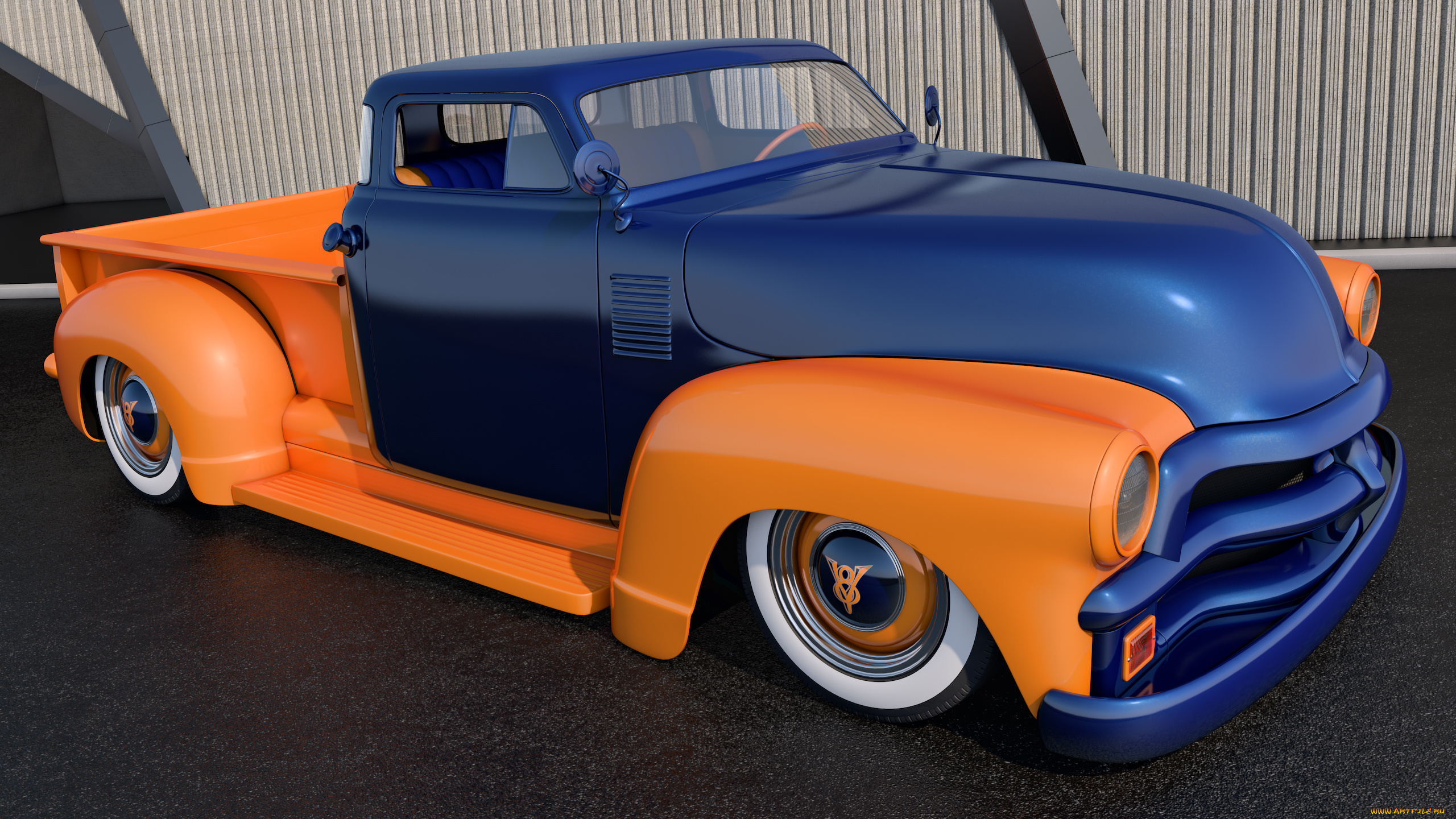 автомобили, 3д, 1954, chevrolet