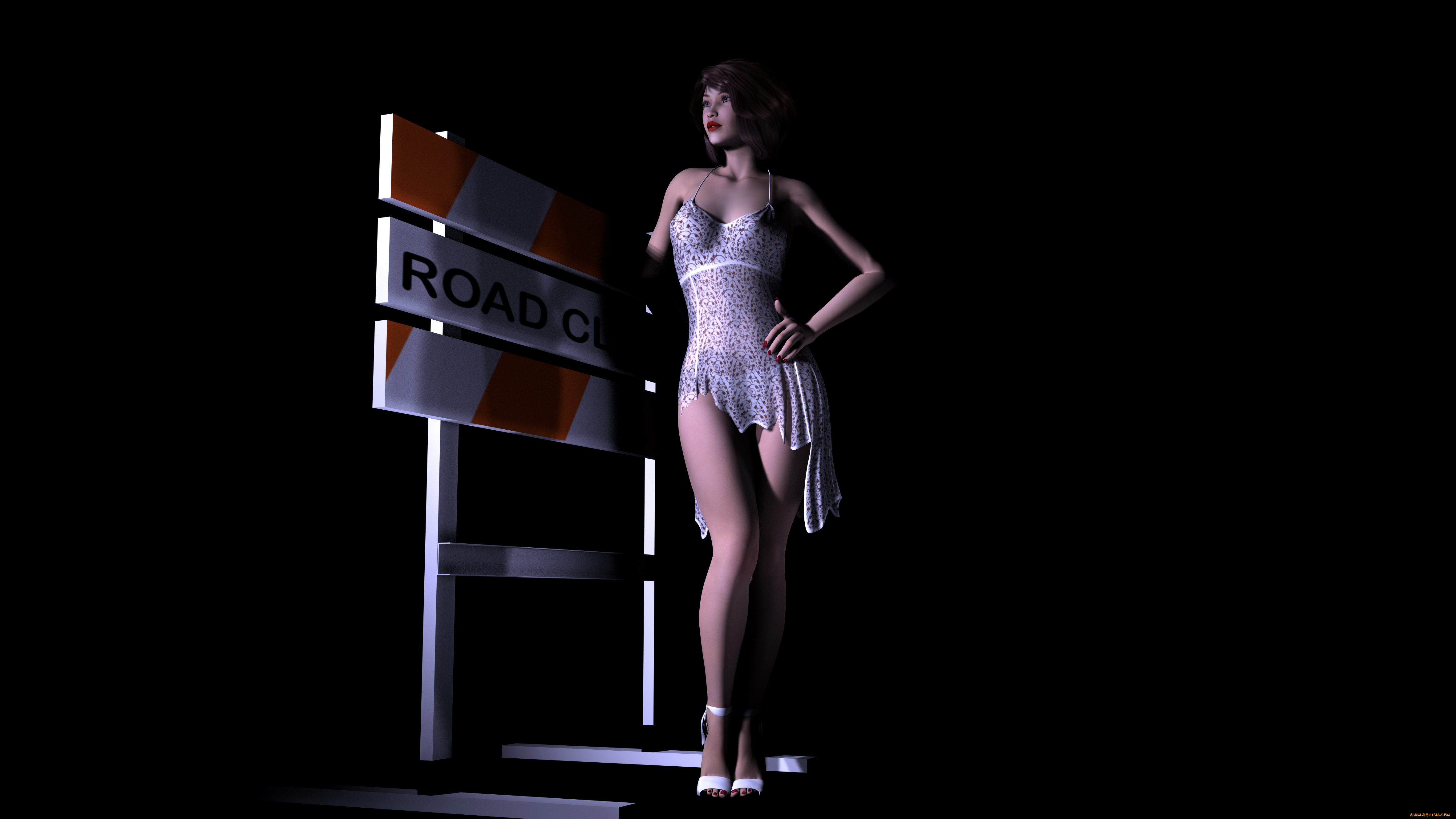 3д, графика, people, люди, девушка, платье