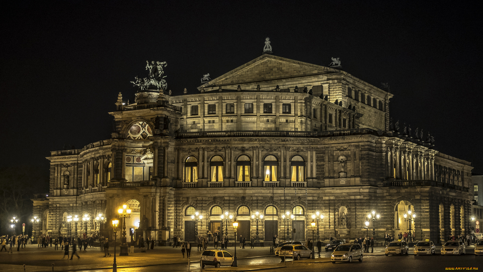 dresden, by, night, города, дрезден, , германия, площадь, ночь, дворец
