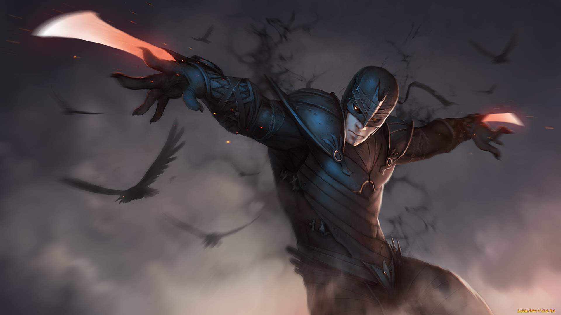 фэнтези, люди, броня, арт, фантастика, voron, когти, взгляд