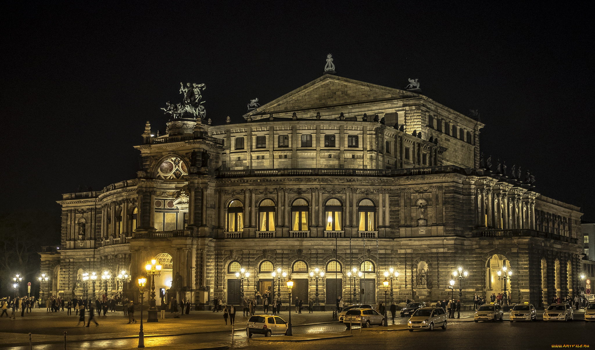 dresden, by, night, города, дрезден, , германия, площадь, ночь, дворец