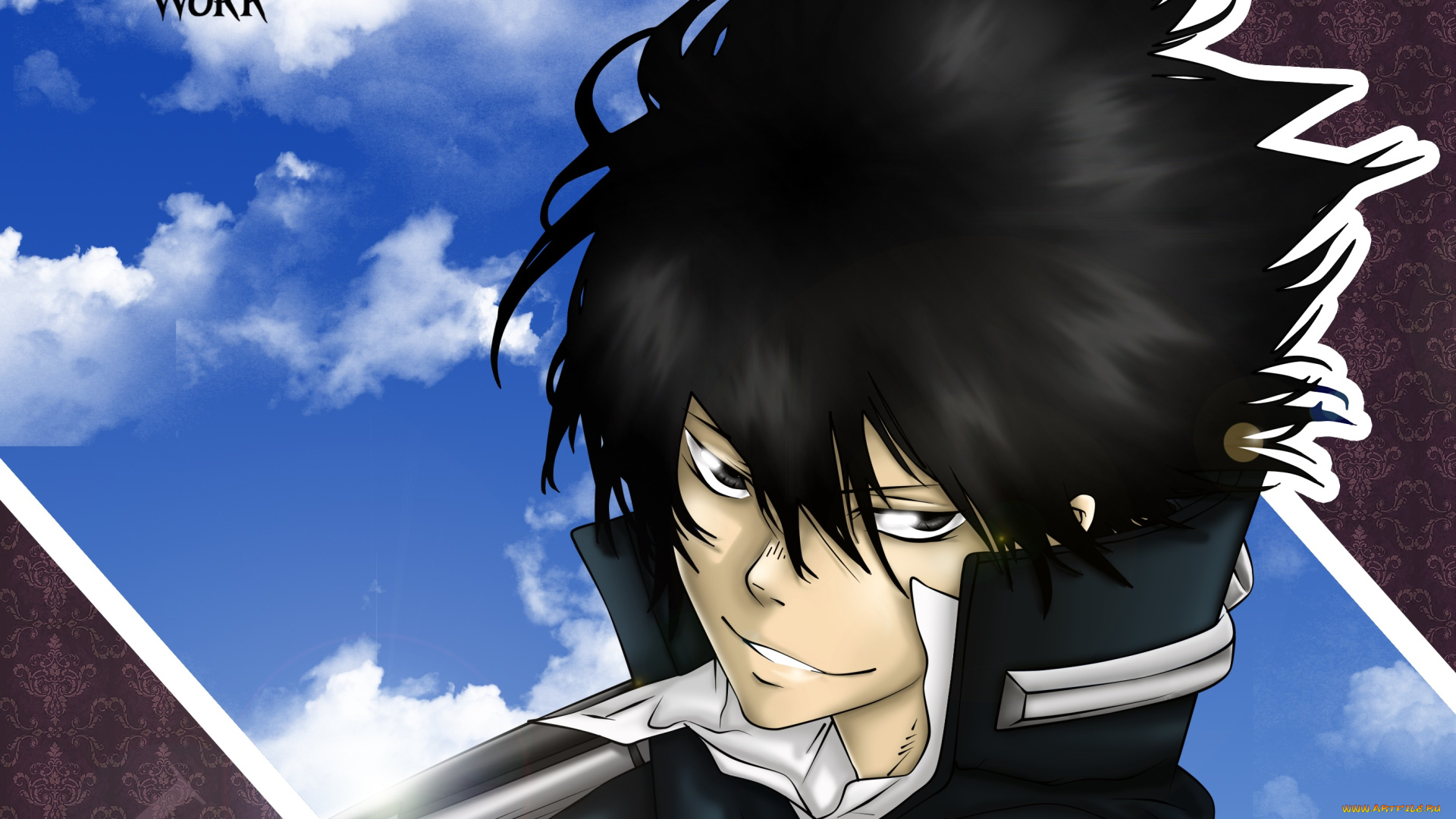 аниме, katekyo, hitman, reborn, фон, взгляд, парень