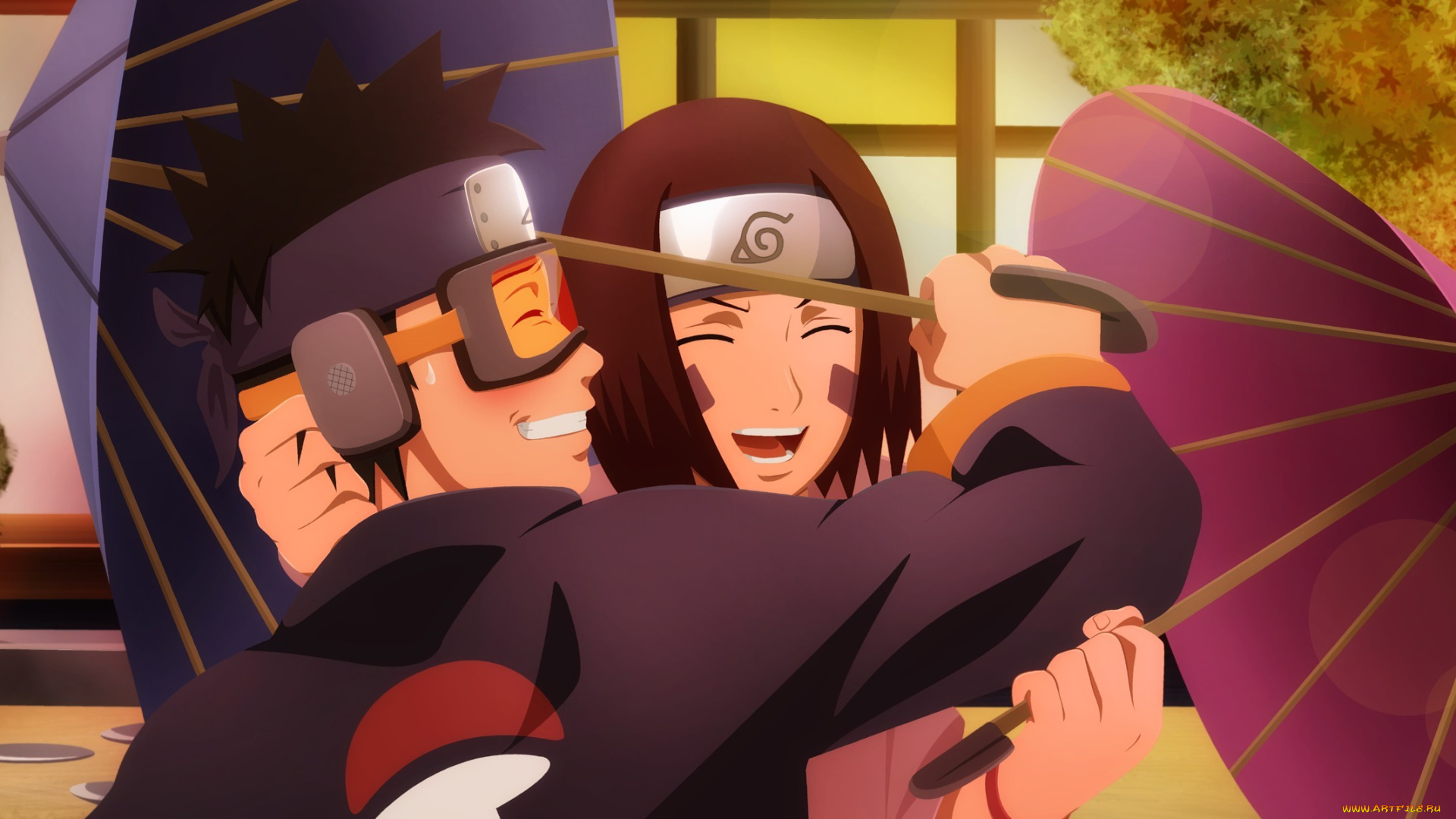 аниме, naruto, obito, rin, shippuden