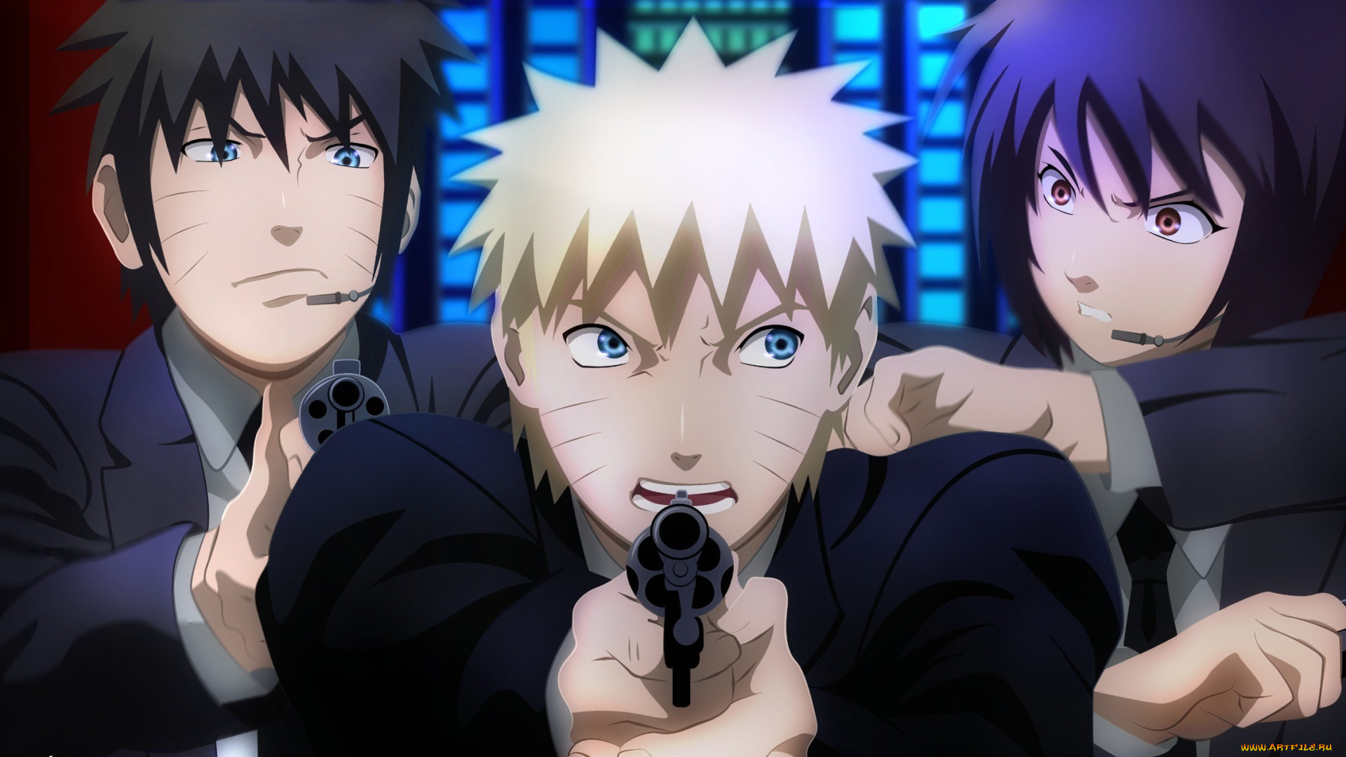 аниме, naruto, uzumaki, by, tedeik, арт, наруто, shippuden, revolver, menma, shizune