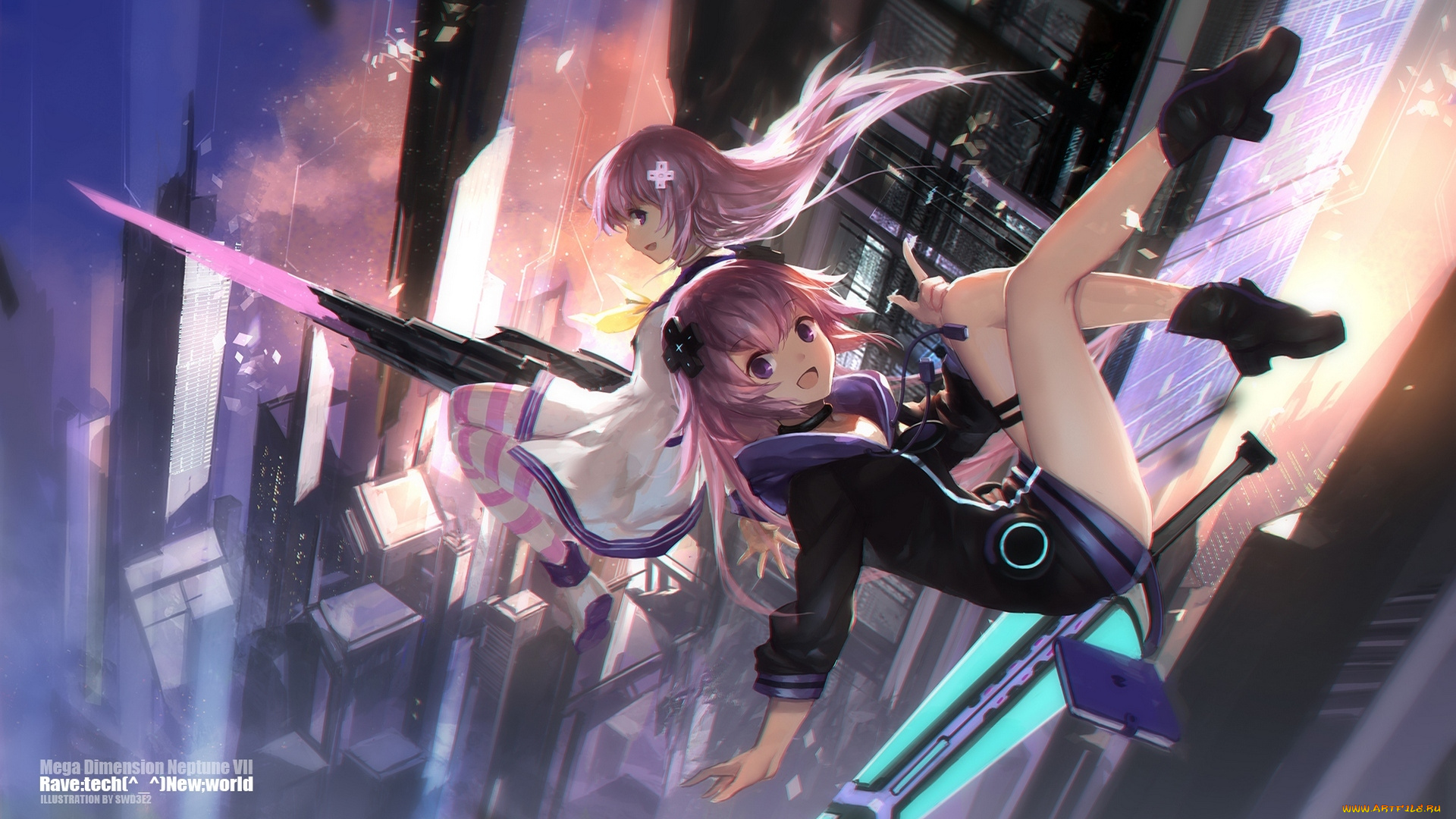 аниме, оружие, , техника, , технологии, арт, swd3e2, choujigen, game, neptune, nepgear, девушки, меч