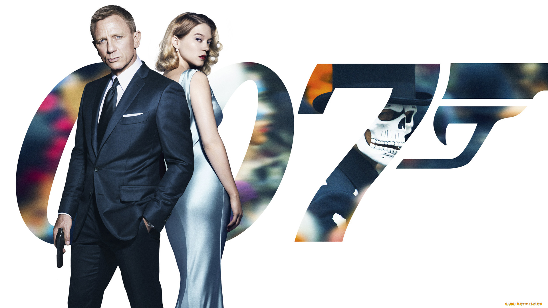 кино, фильмы, 007, , spectre, блондинка, пистолет, lea, seydoux, daniel, craig, дэниэл, крэйг, агент, костюм, в, черном, фон, madeleine, swann, платье, джеймс, бонд, james, bond, спектр, постер