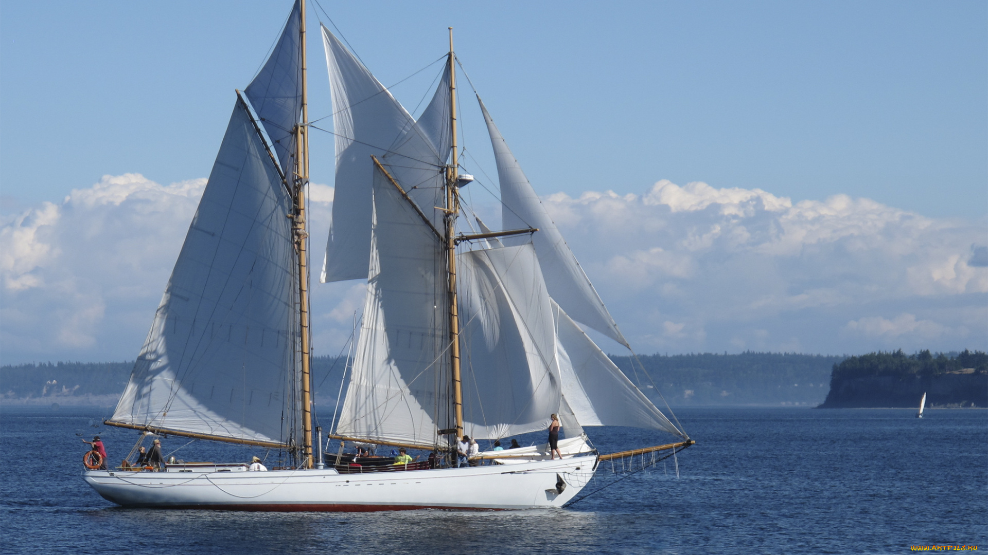 корабли, парусники, мачты, море, паруса