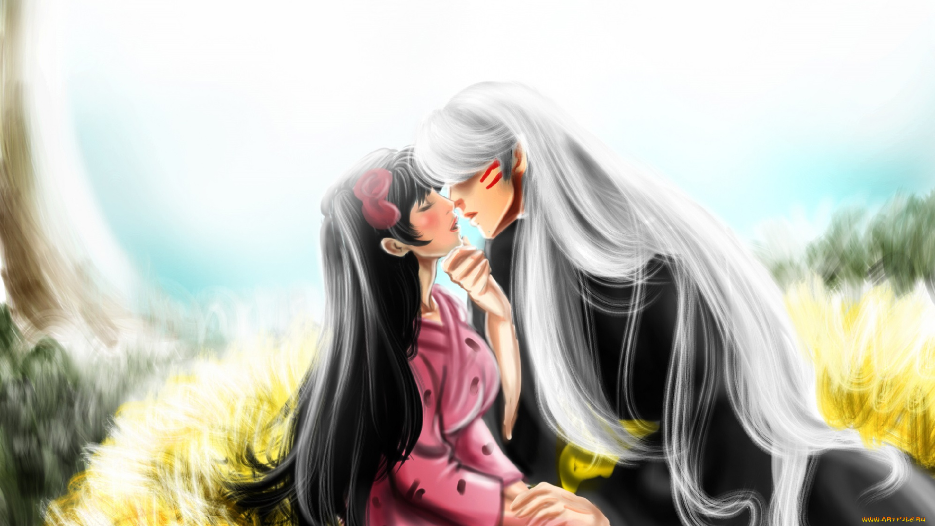 разное, арты, арт, аниме, инуяша, романтика, рин, сешимару