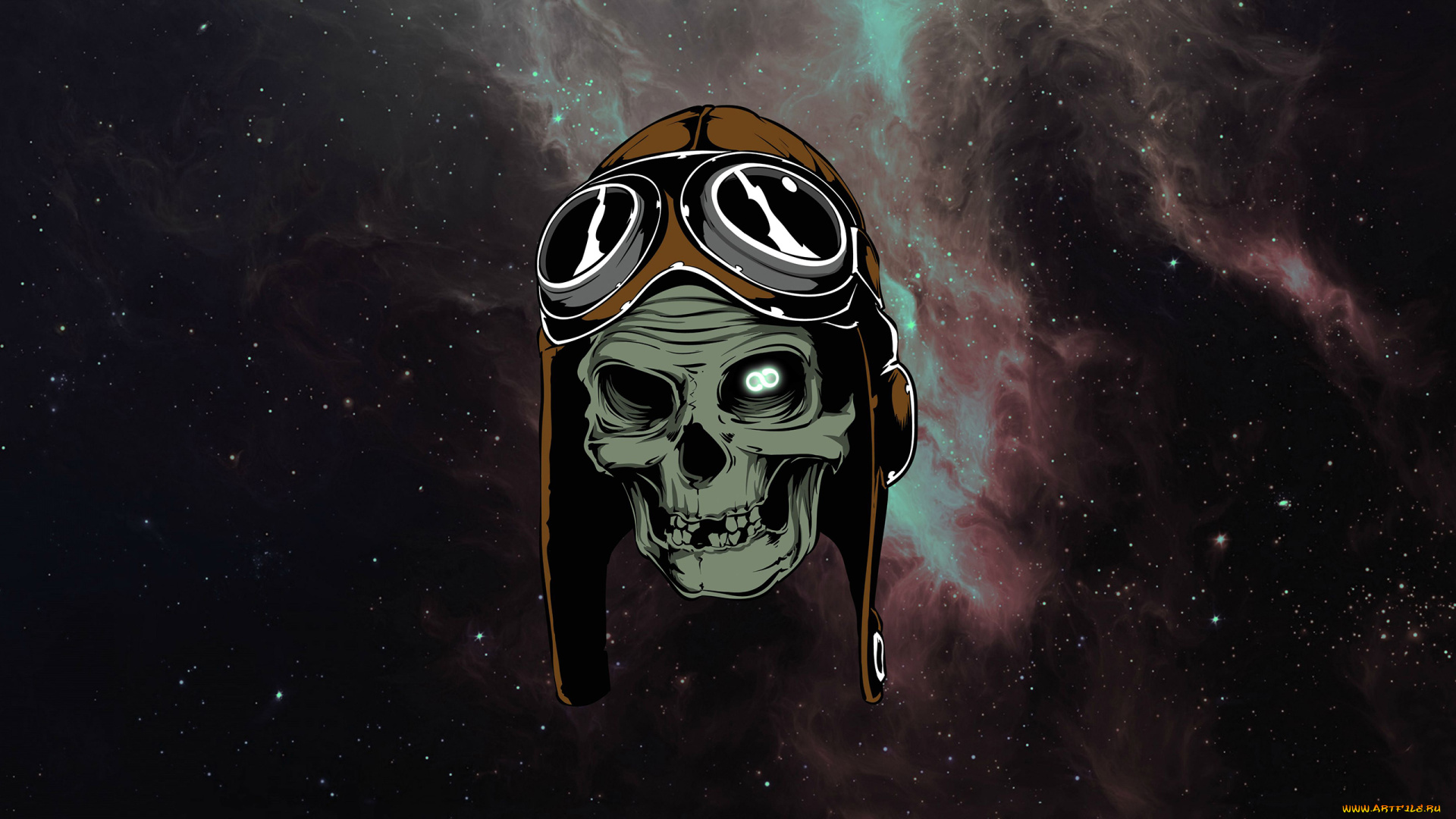 рисованное, минимализм, звезды, космос, очки, череп, skull