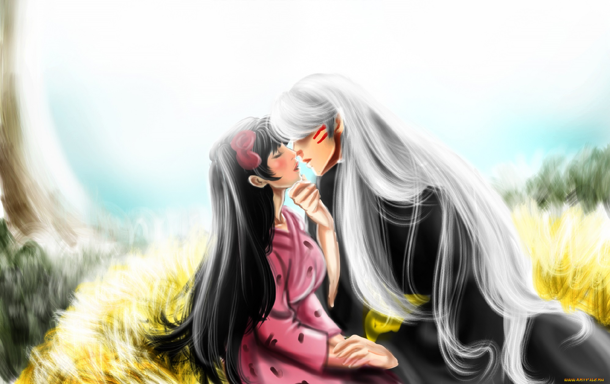 разное, арты, арт, аниме, инуяша, романтика, рин, сешимару