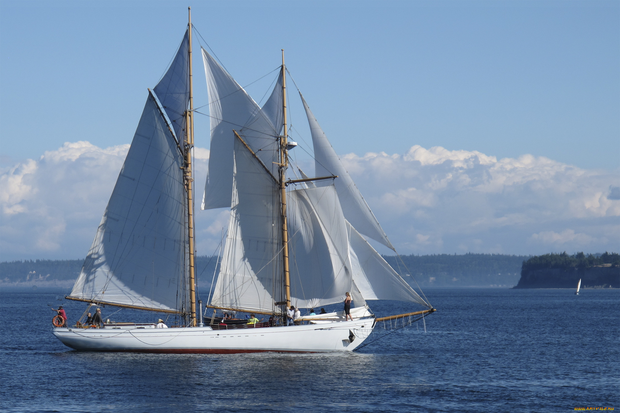корабли, парусники, мачты, море, паруса