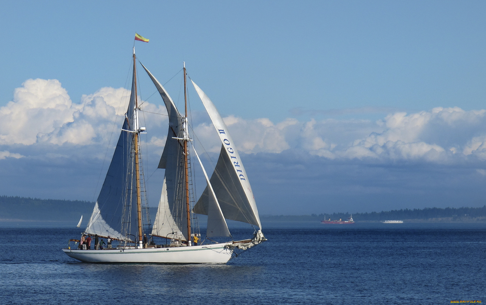 корабли, парусники, море, паруса, мачты