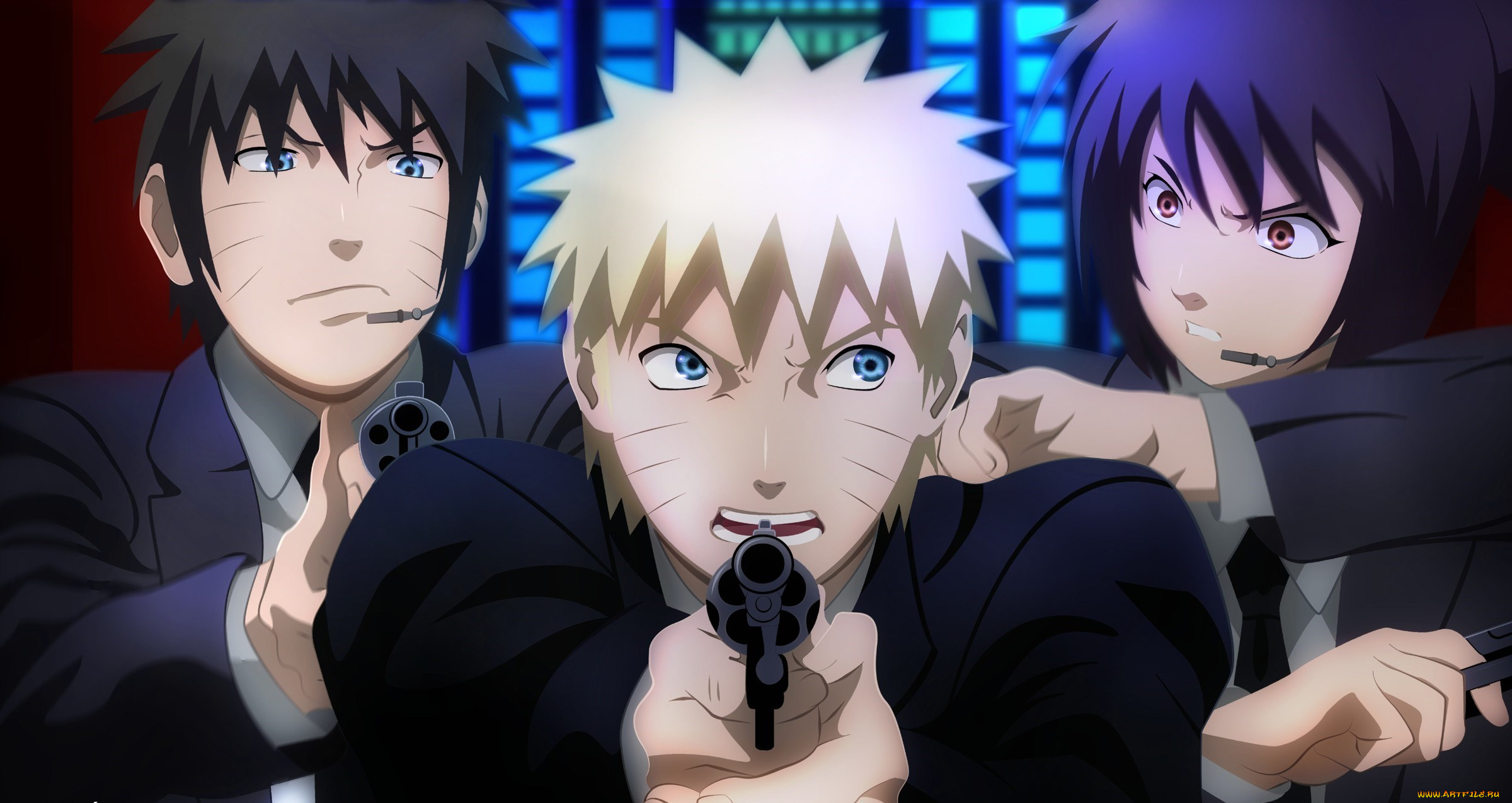 аниме, naruto, uzumaki, by, tedeik, арт, наруто, shippuden, revolver, menma, shizune