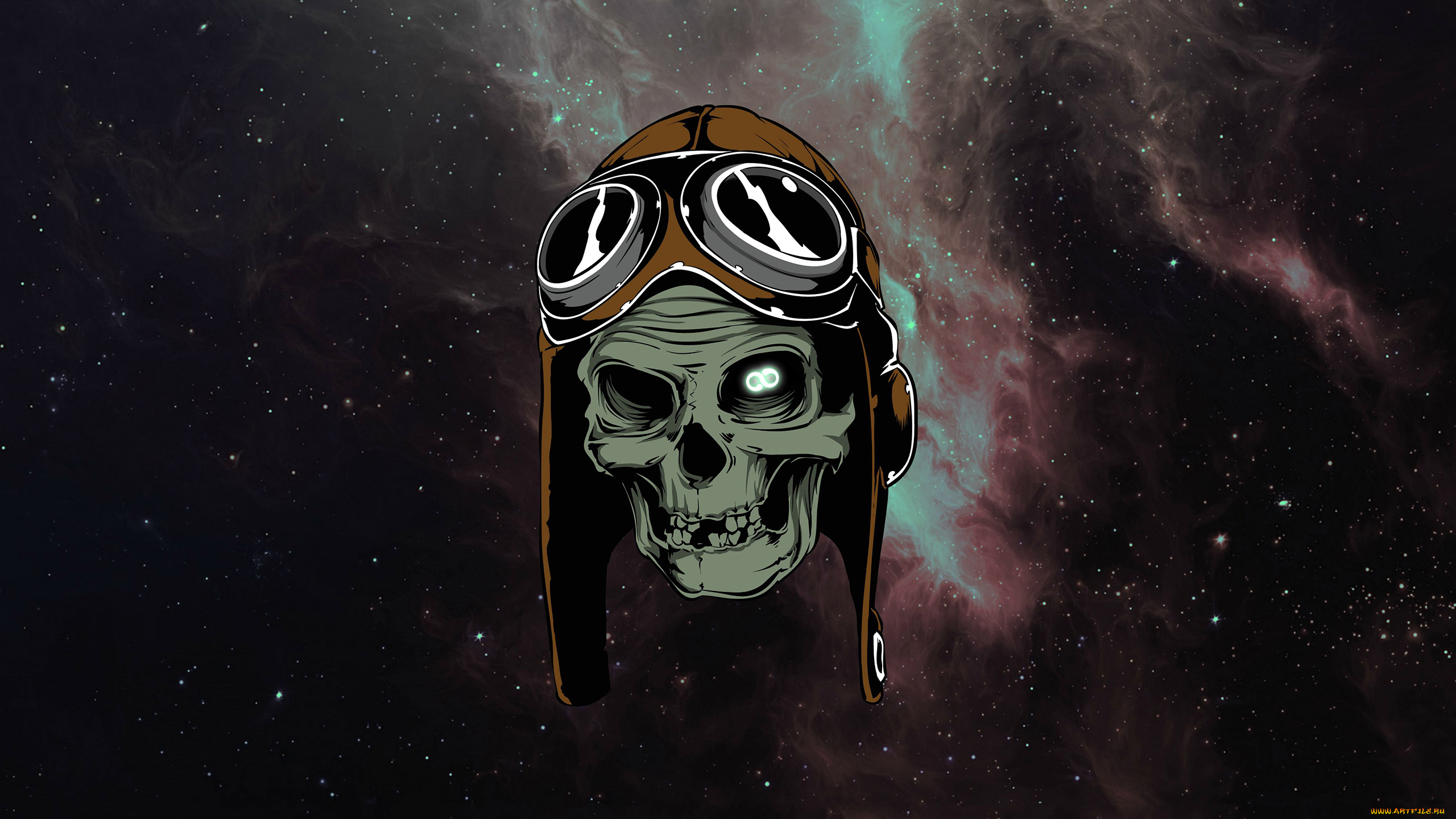 рисованное, минимализм, звезды, космос, очки, череп, skull