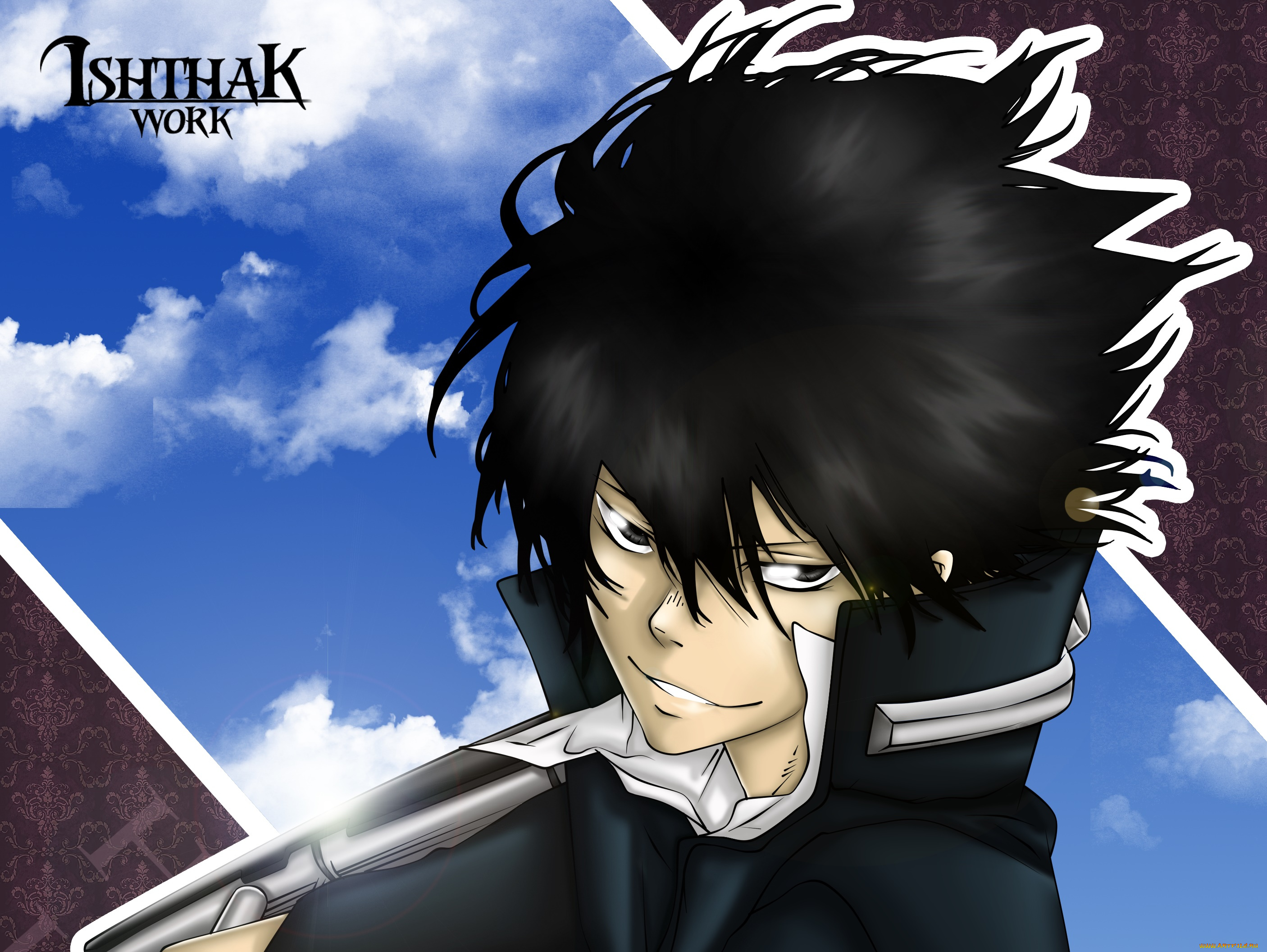 аниме, katekyo, hitman, reborn, фон, взгляд, парень