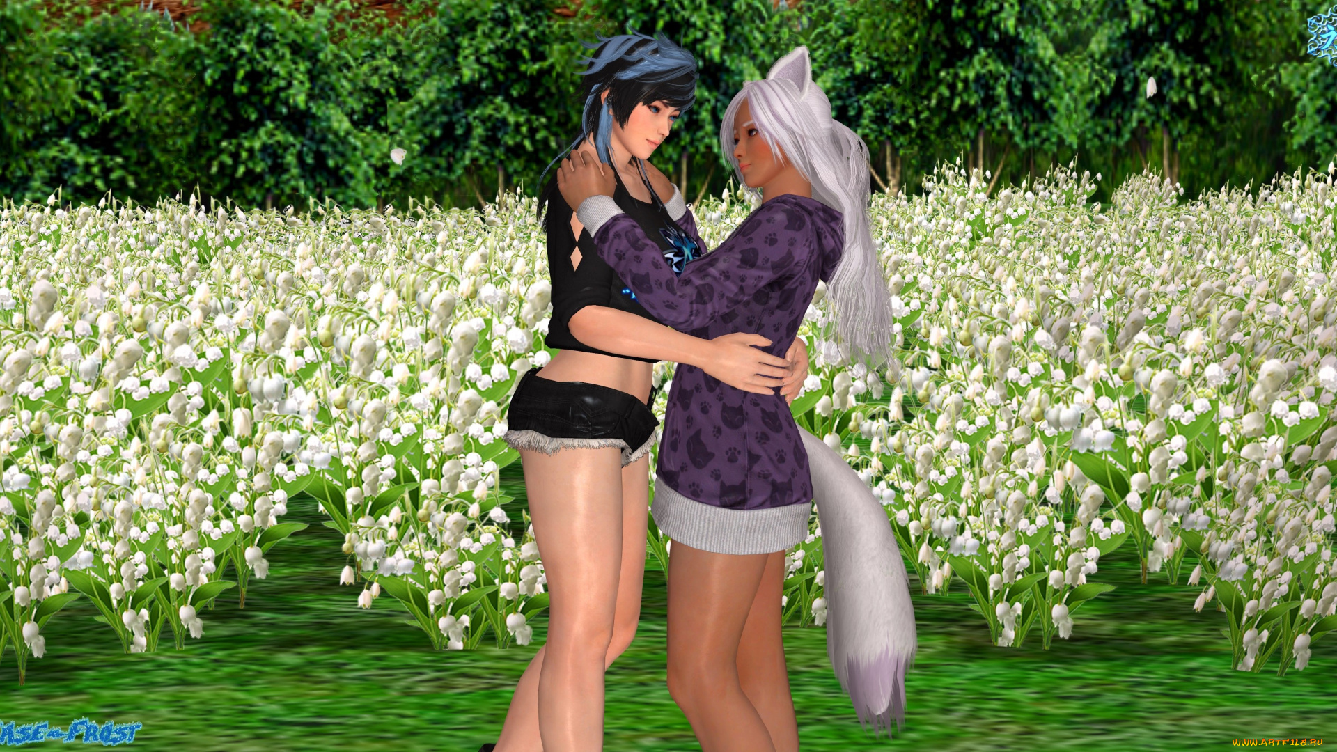 3д, графика, люди, , people, девушки, взгляд, фон