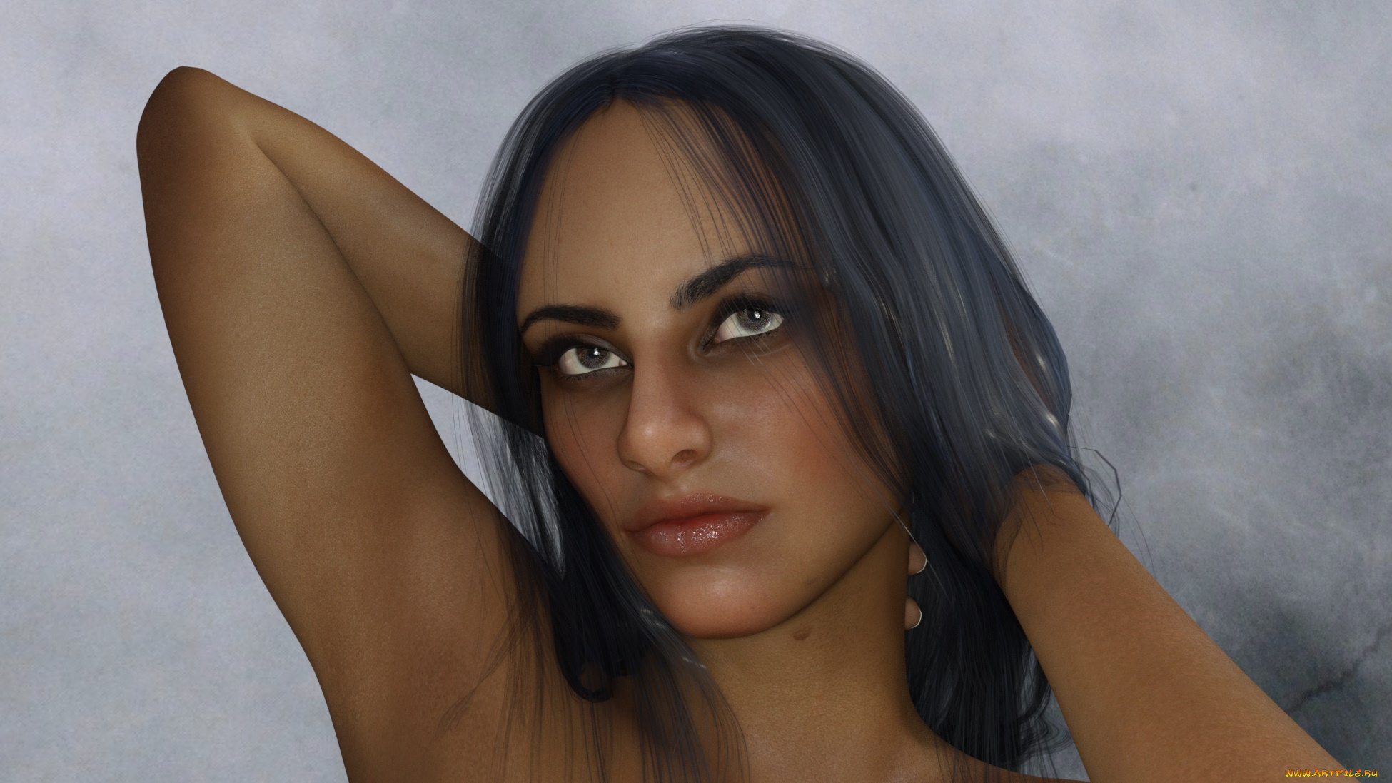 3д, графика, портрет, , portraits, девушка, взгляд, фон